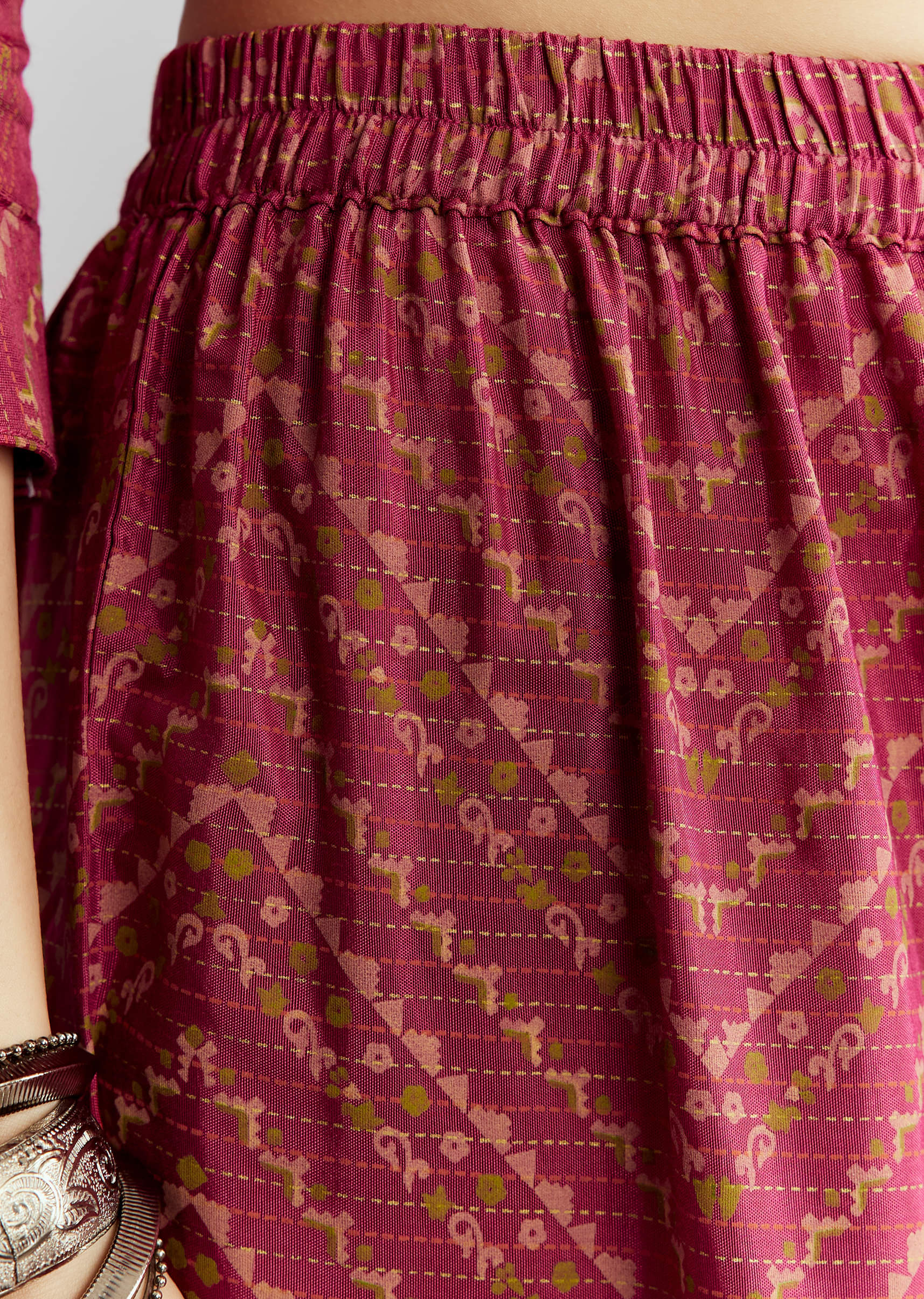 Pink Silk Anarkali Suit With Indie Print And Intricate Embroidery - Image 6