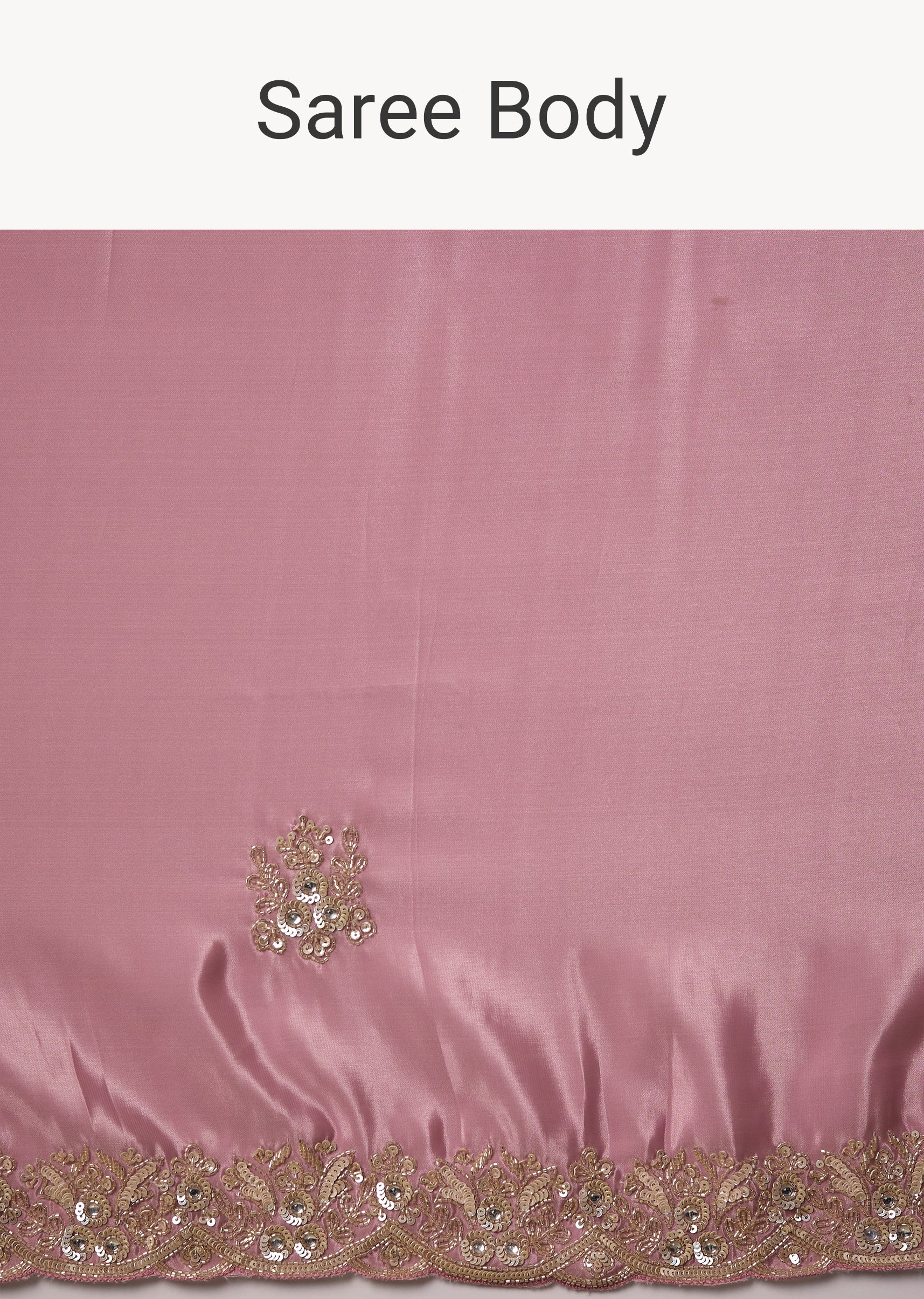 Pink Silk Butti Embroidered Saree with Unstitched Blouse - Image 9