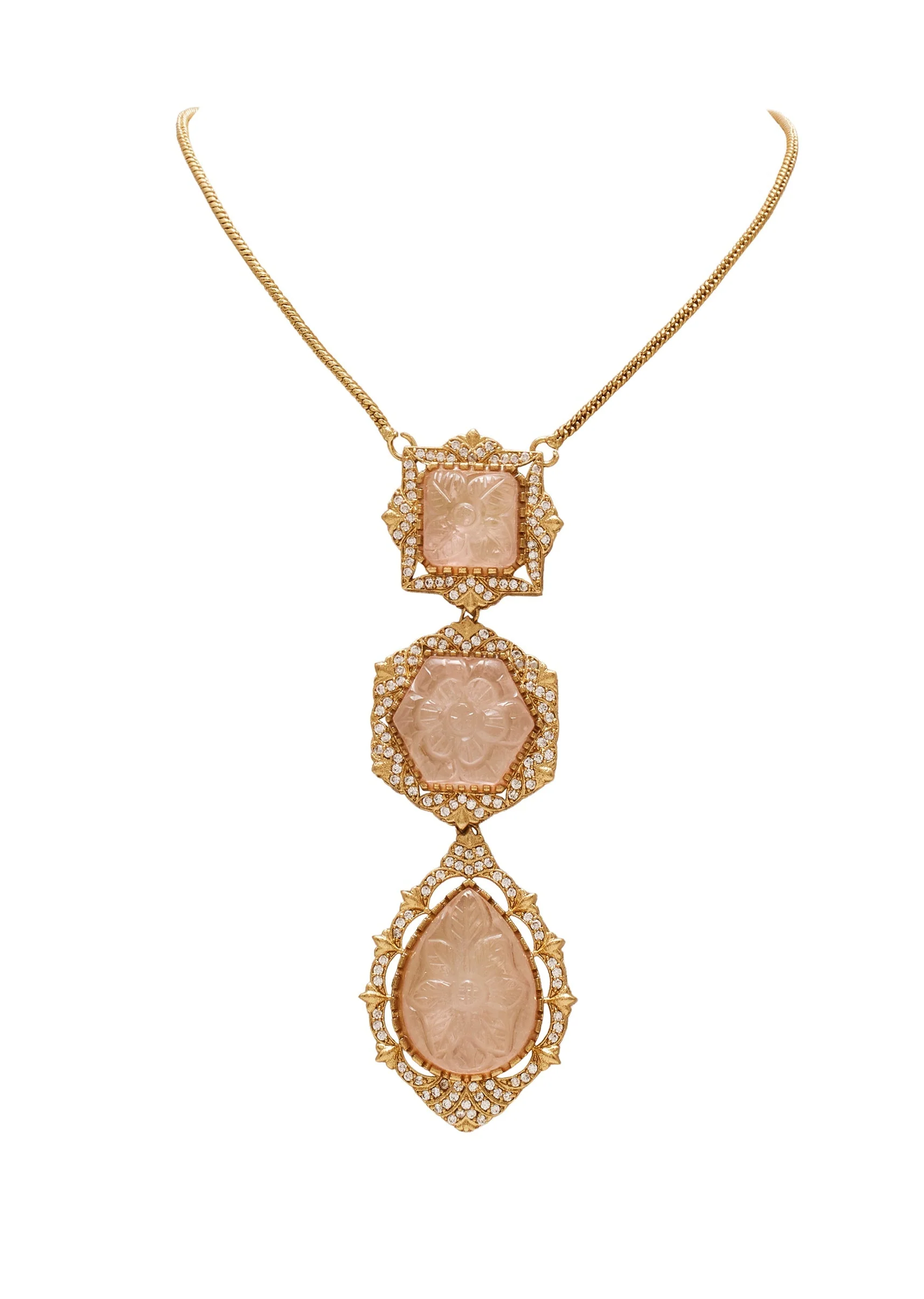 Pink Statement Necklace Set - Image 2