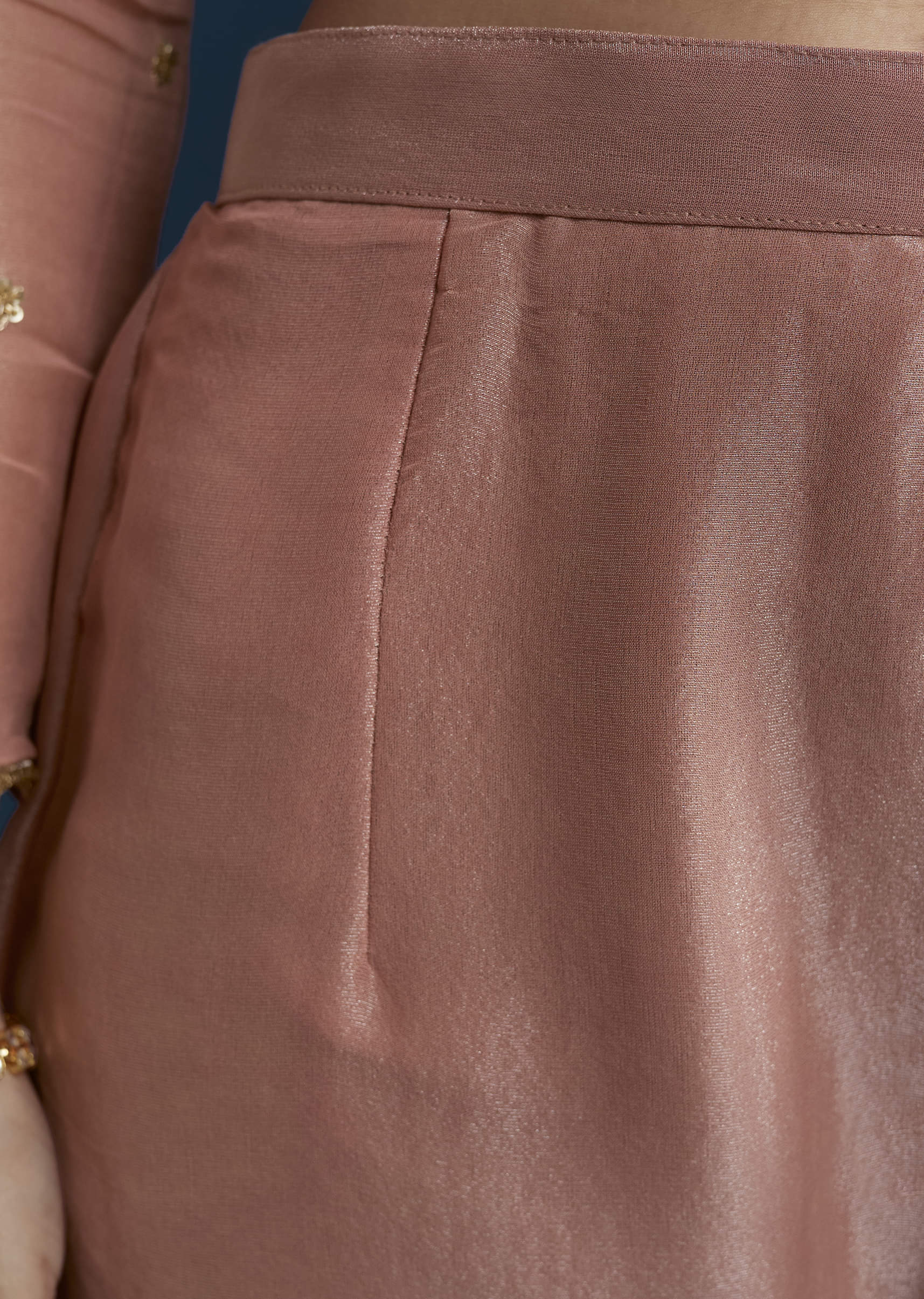 Pink Tissue Anarkali Set with Zardozi Work - Image 6