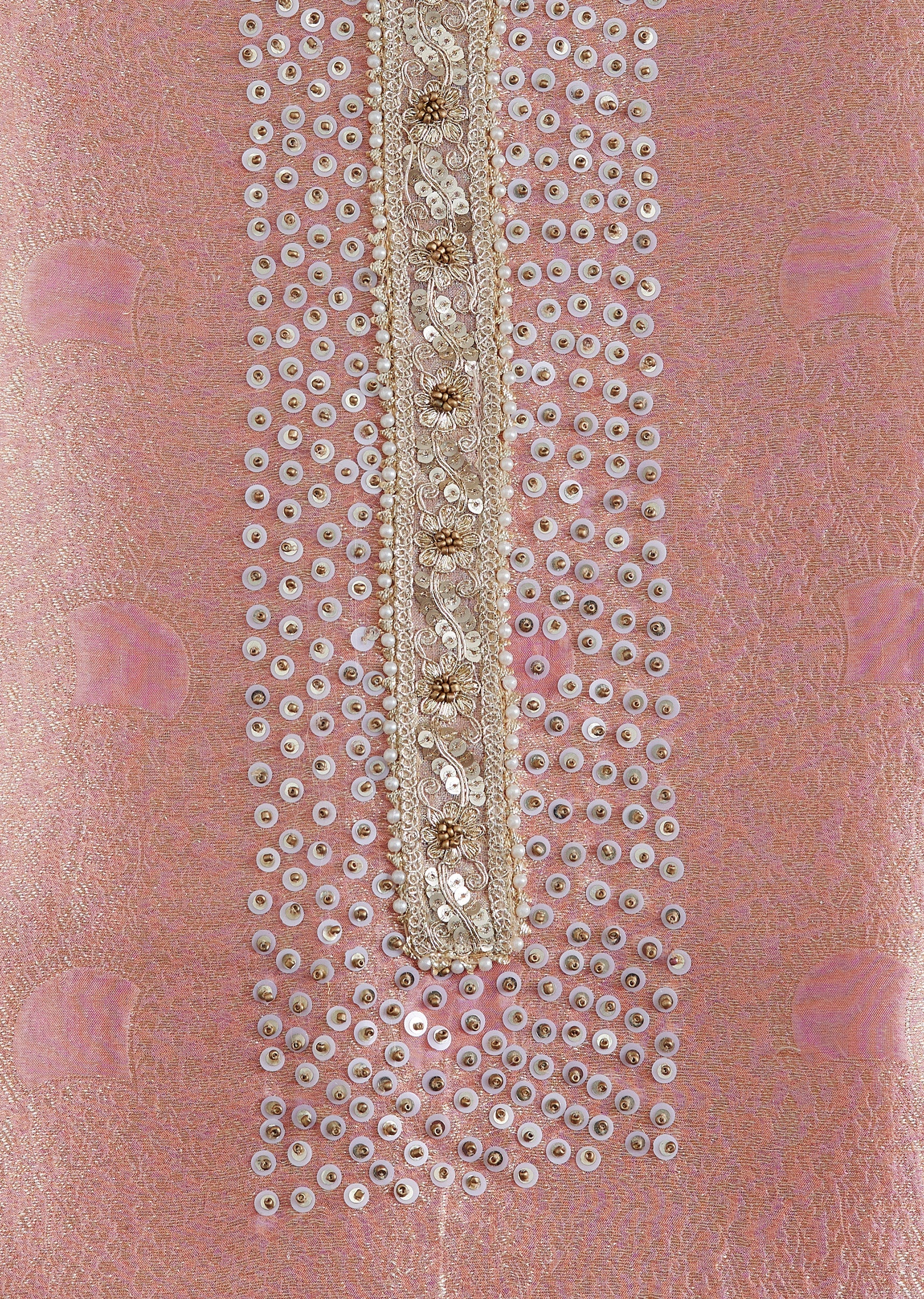 Pink Tissue Embroidered Unstitched Suit - Image 2