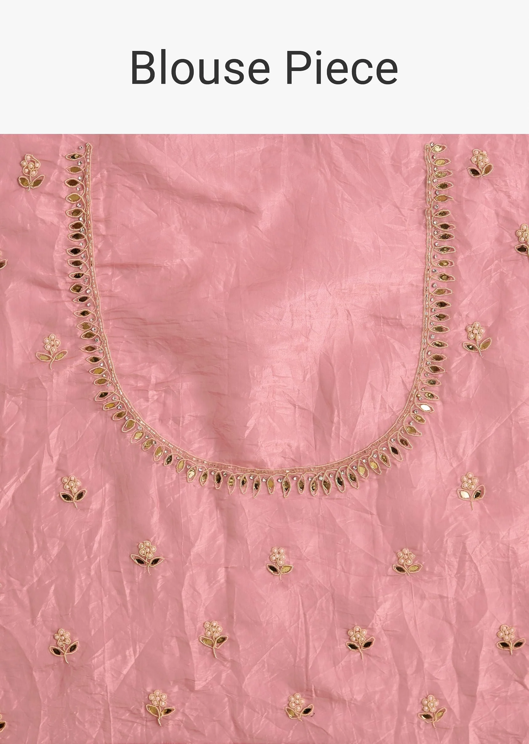 Pink Tissue Zardozi Saree With Scallop Border - Image 10
