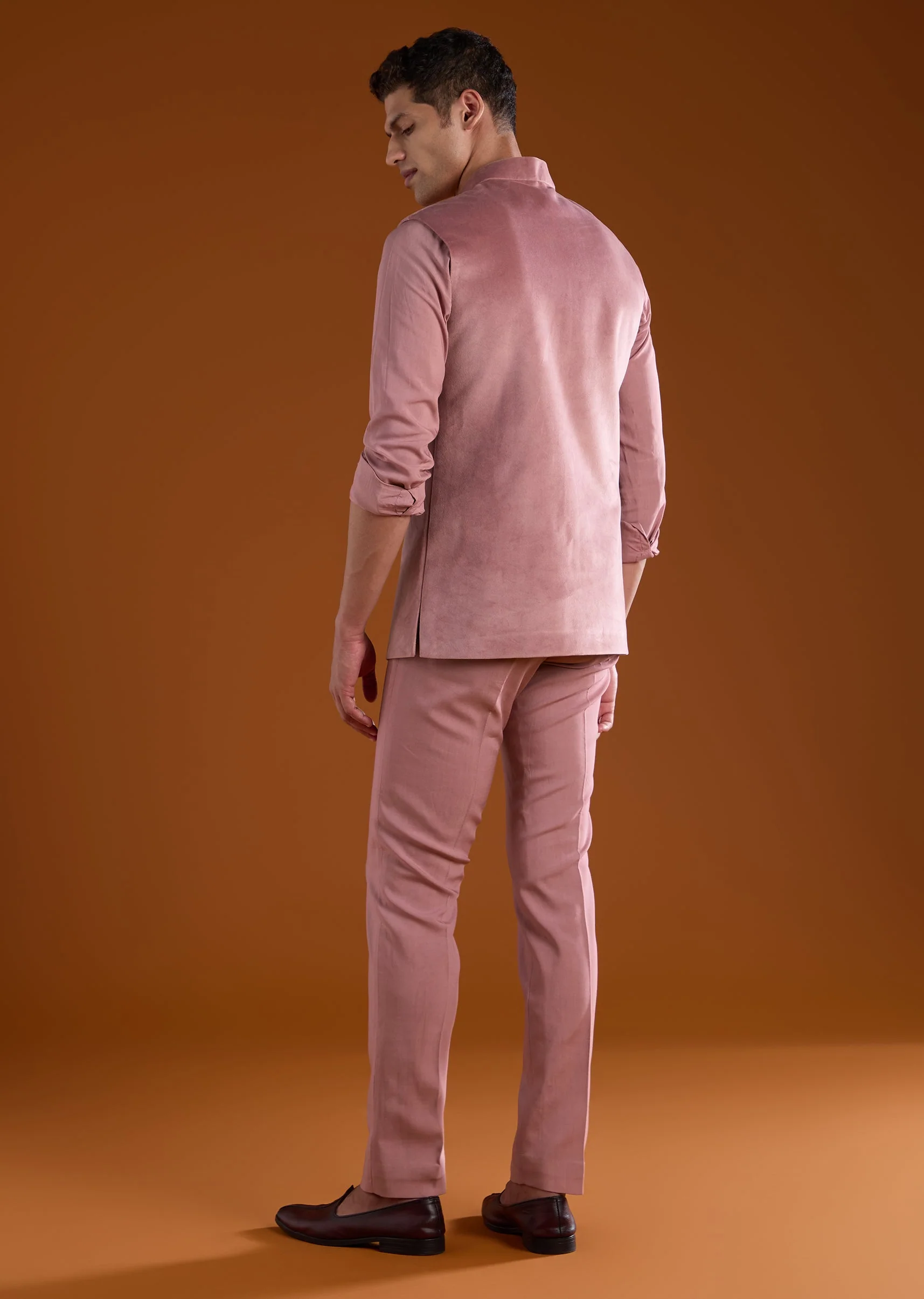 Pink Velvet Tuxedo and Pant Set - Image 5