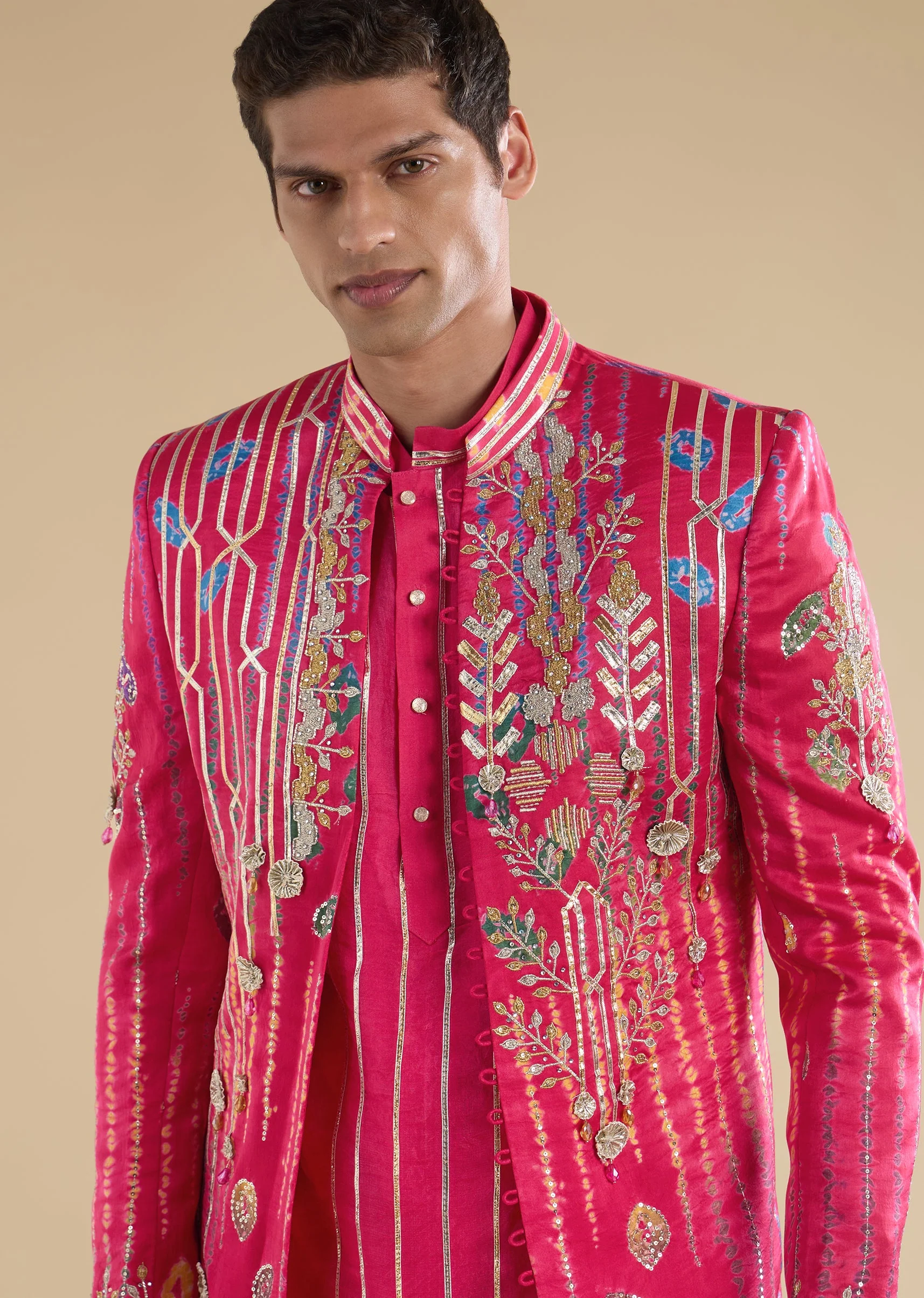 Pink Zardosi Indo Western Set - Image 2