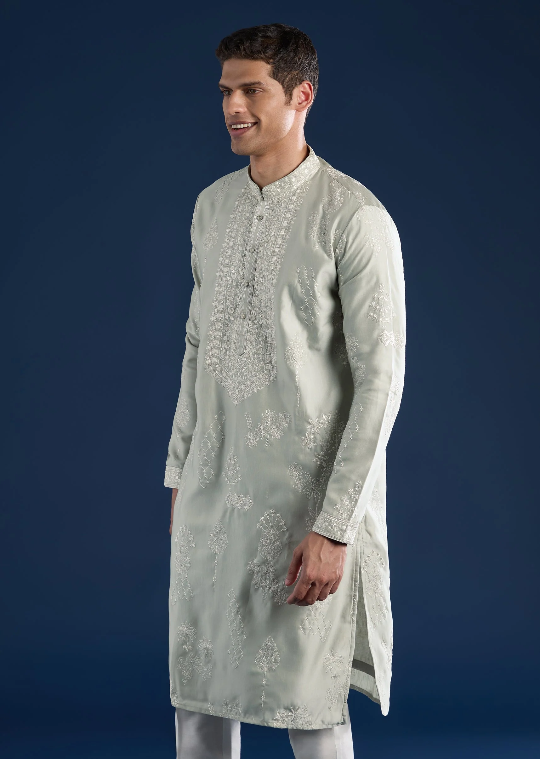 Pista Green Classic Kurta Set - Image 3