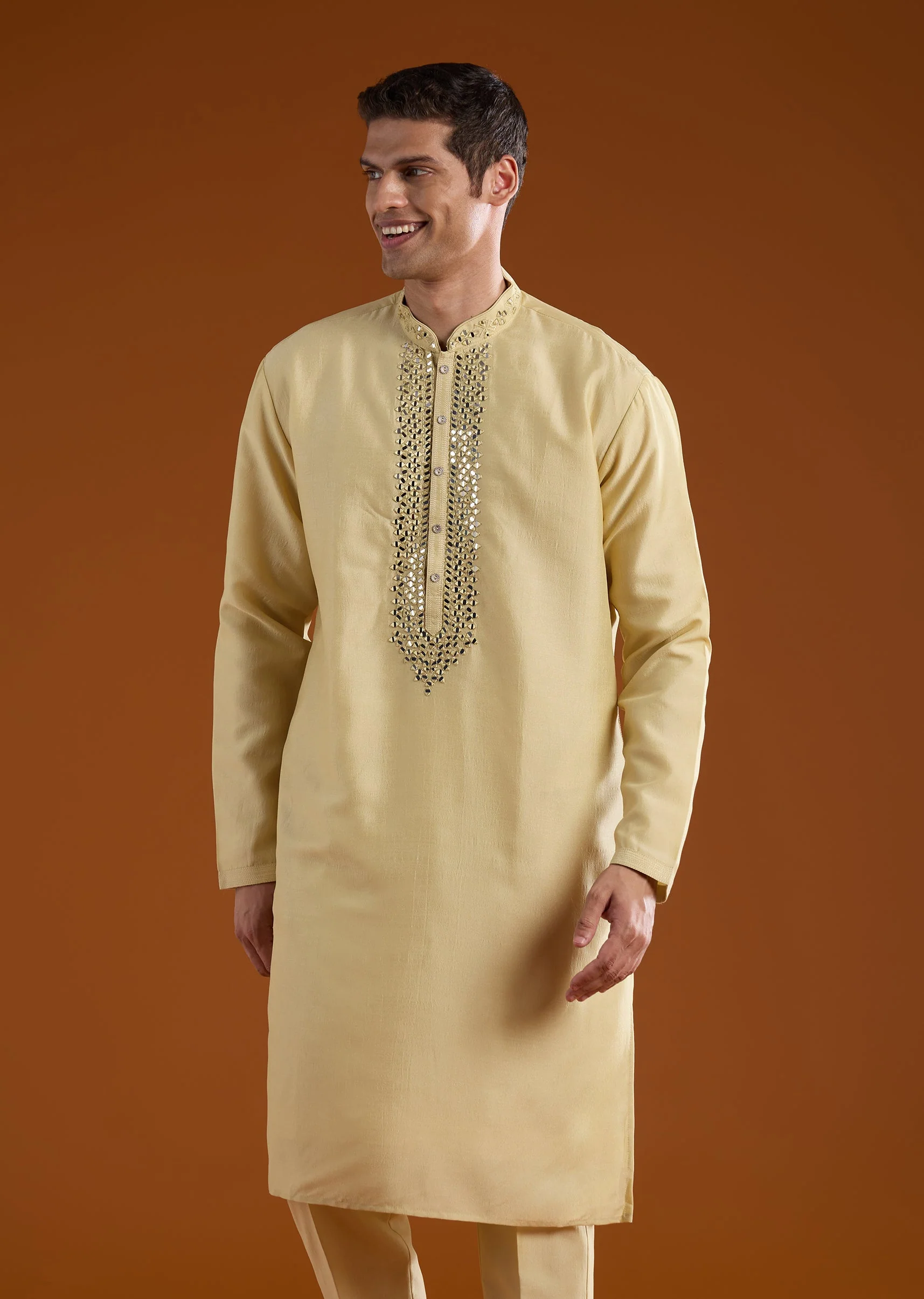 Pista Green Silk Indowestern Kurta Set with Resham Work - Image 6