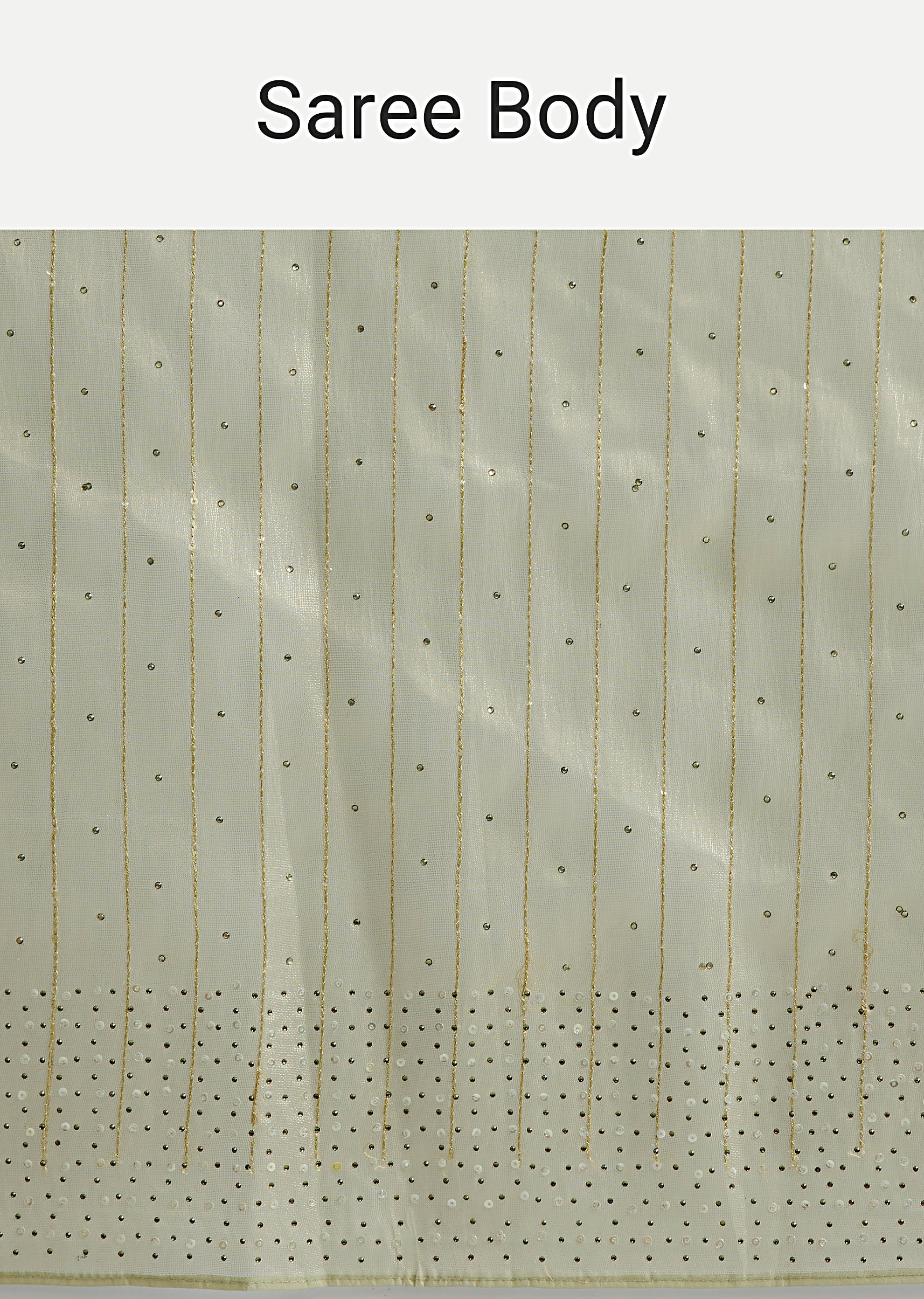 Pista Green Stone Embellished Tissue Saree - Image 9