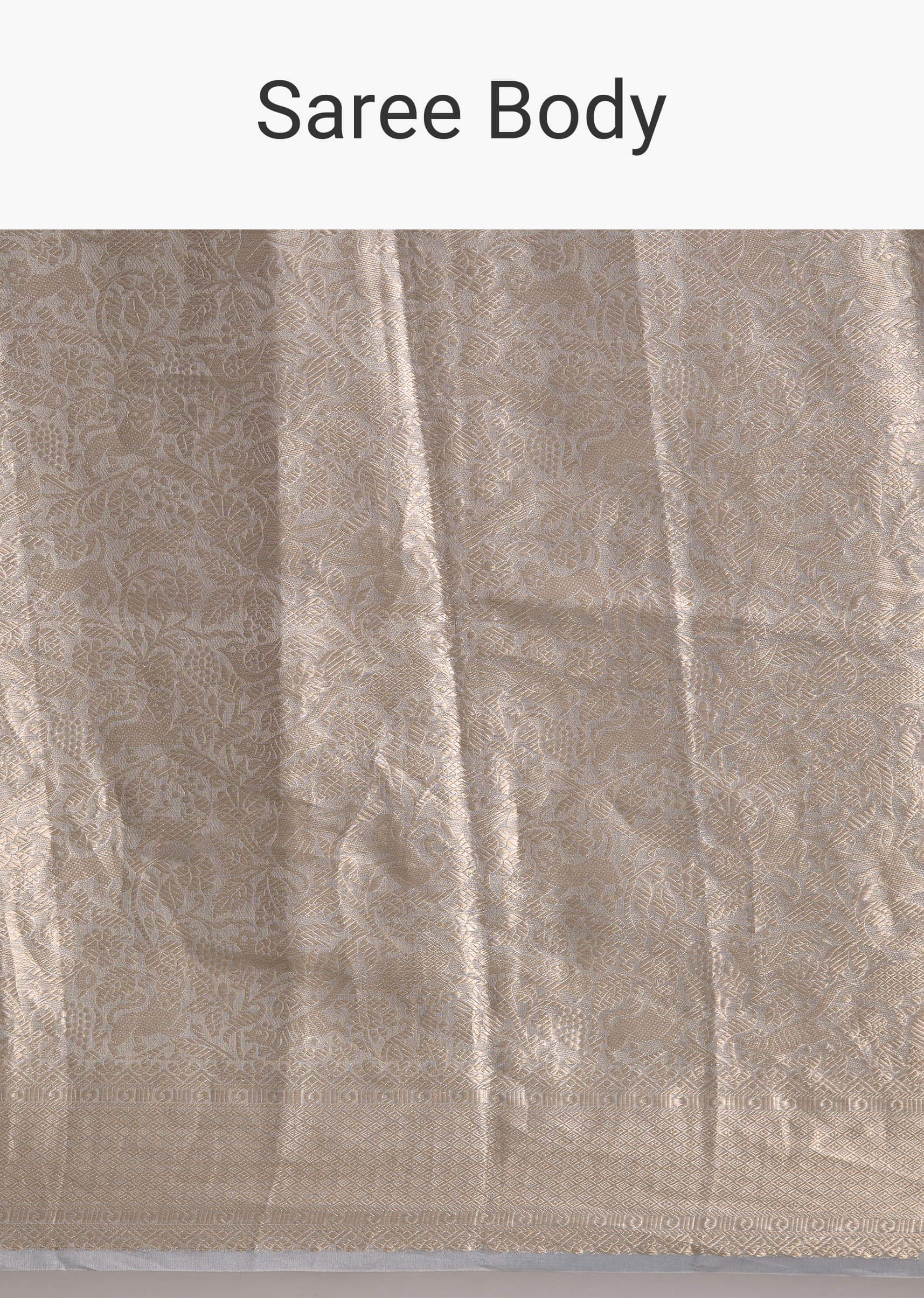 Powder Blue Chanderi Silk Woven Saree With Zari Embroidery - Image 9