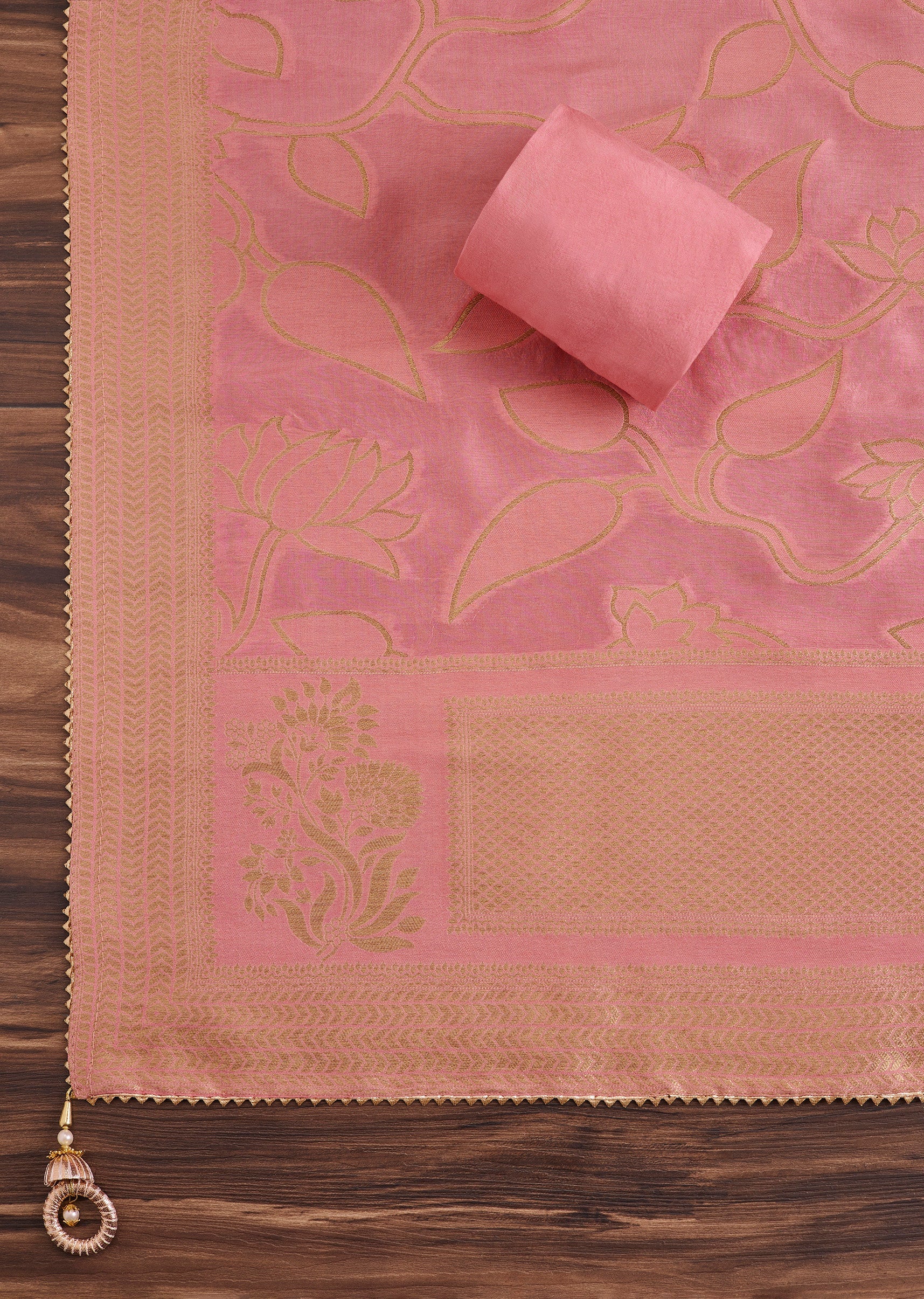 Pretty Pink Embroidered Chanderi Suit - Image 3