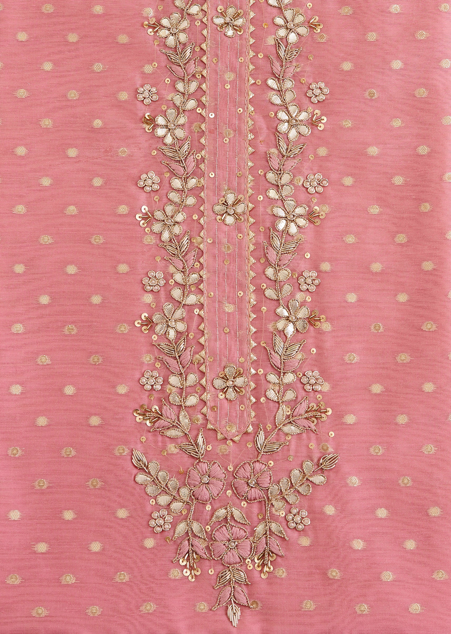 Pretty Pink Embroidered Chanderi Suit - Image 4