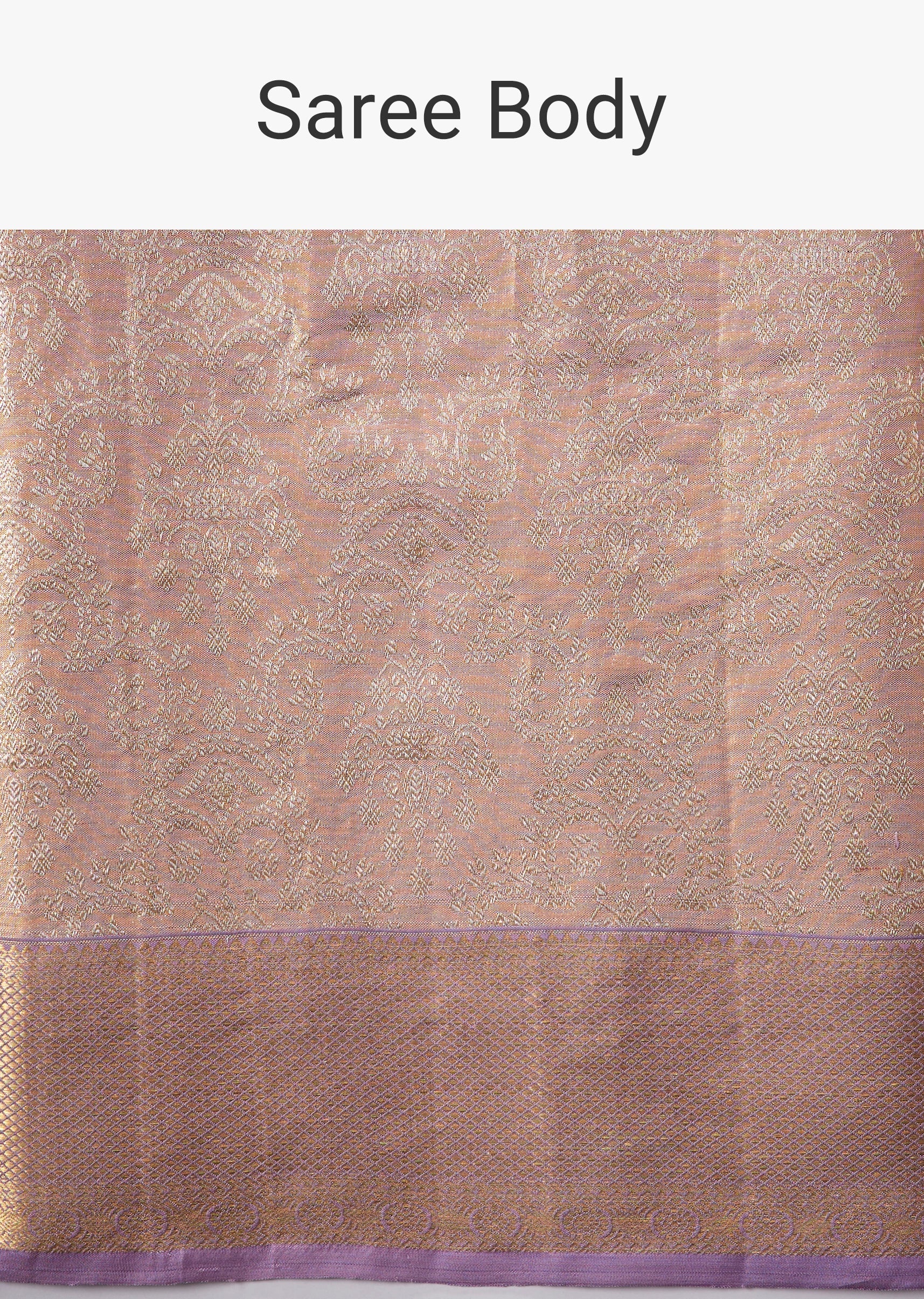Purple Bridal Banarasi Zari Border Saree with Unstitched Blouse - Image 9