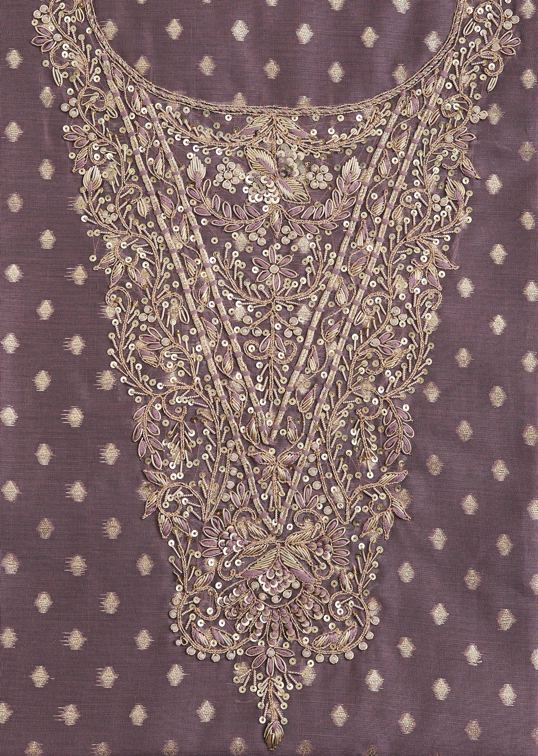 Purple Chanderi Weave Unstitched Suit - Image 4