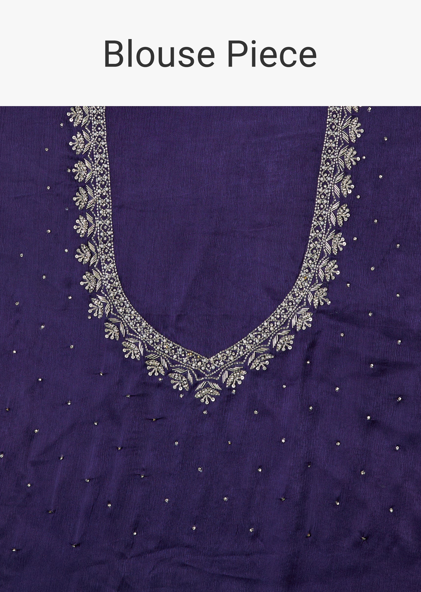 Purple Chinon Saree With Cutdana And Stone Embroidery - Image 9