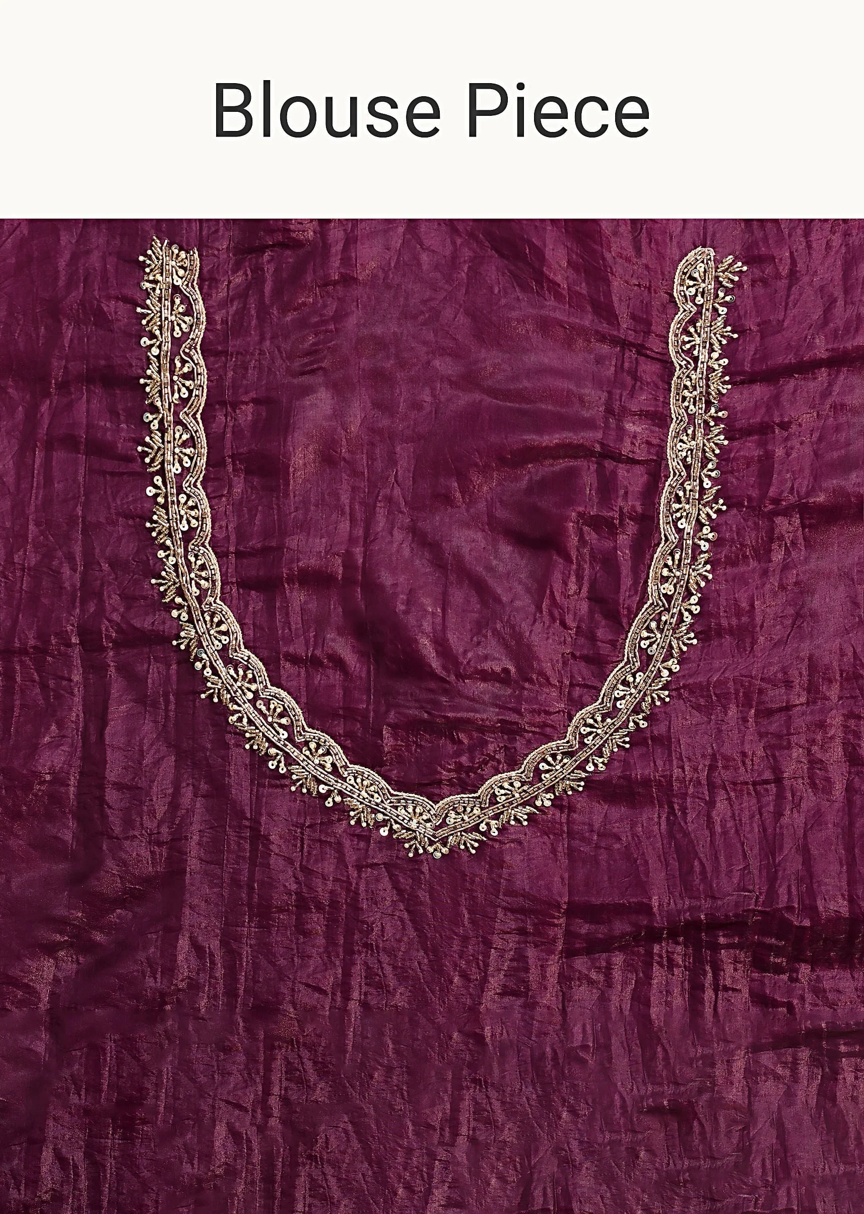 Purple Crushed Tissue Saree With Sequin And Cutdana Embroidered Border - Image 10