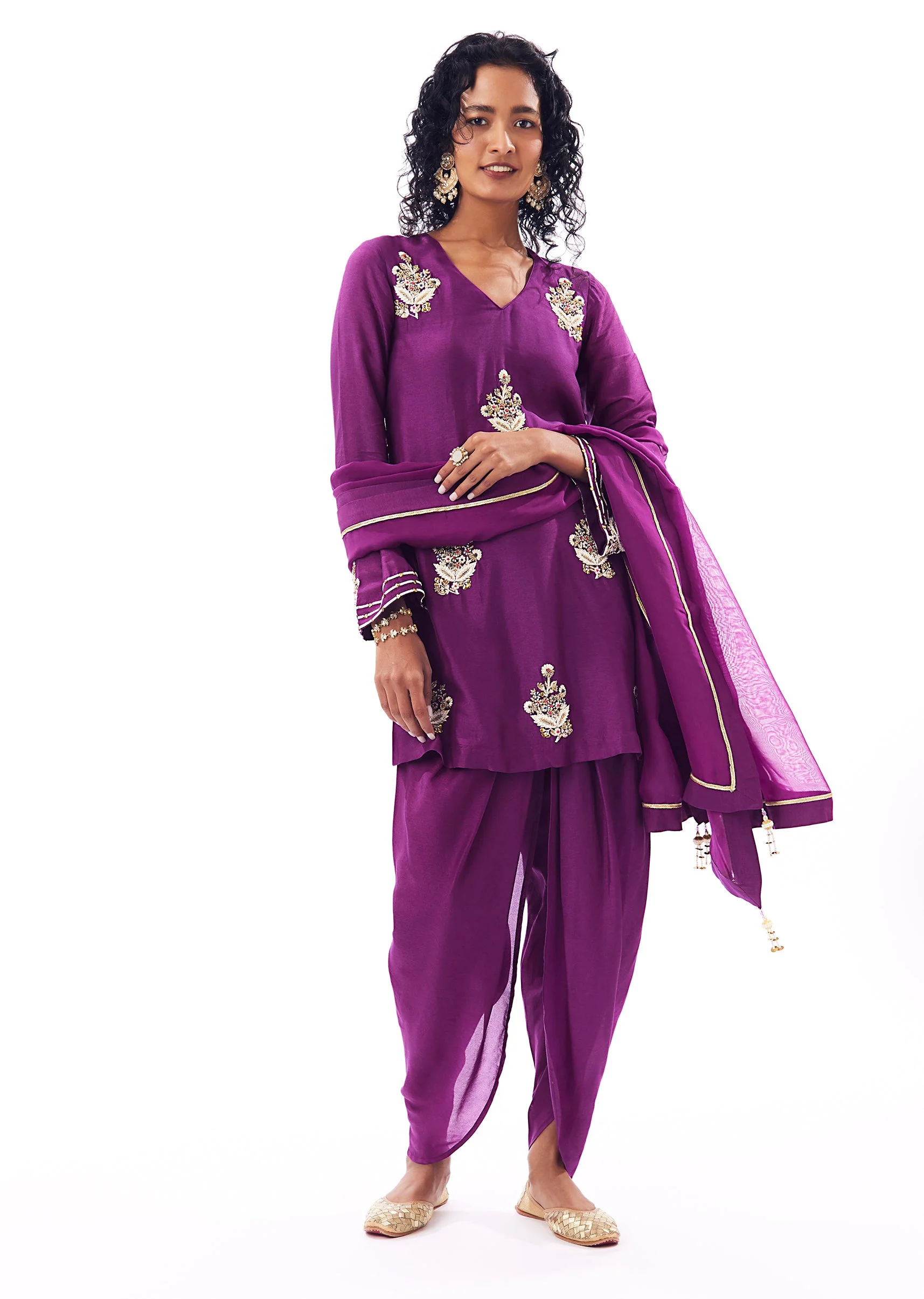 Purple Dhoti Suit - Image 3