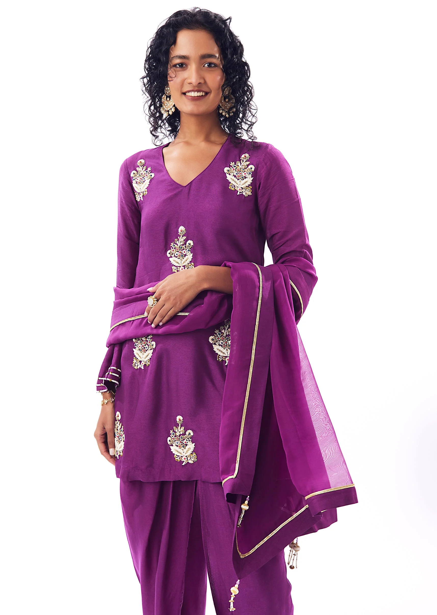 Purple Dhoti Suit - Image 4
