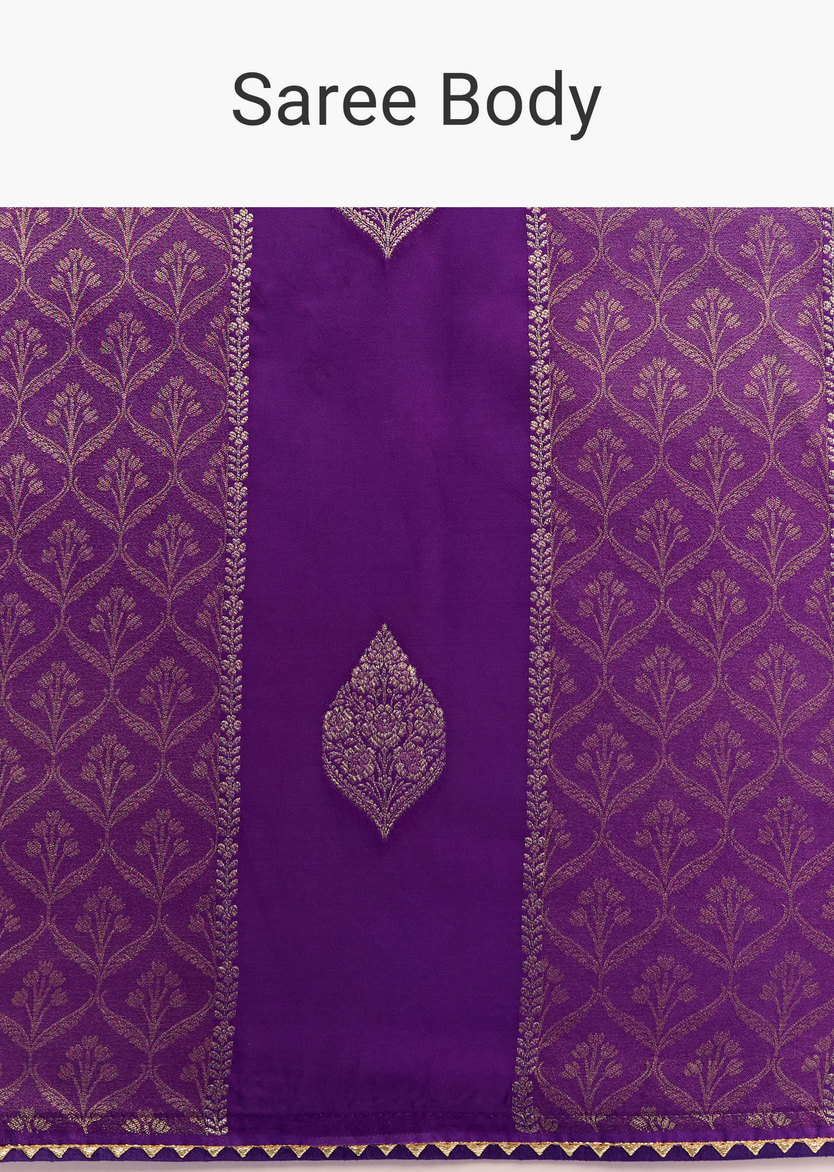 Purple Dola Silk Saree With Gota Patti Motif And Embroidered Blouse - Image 9