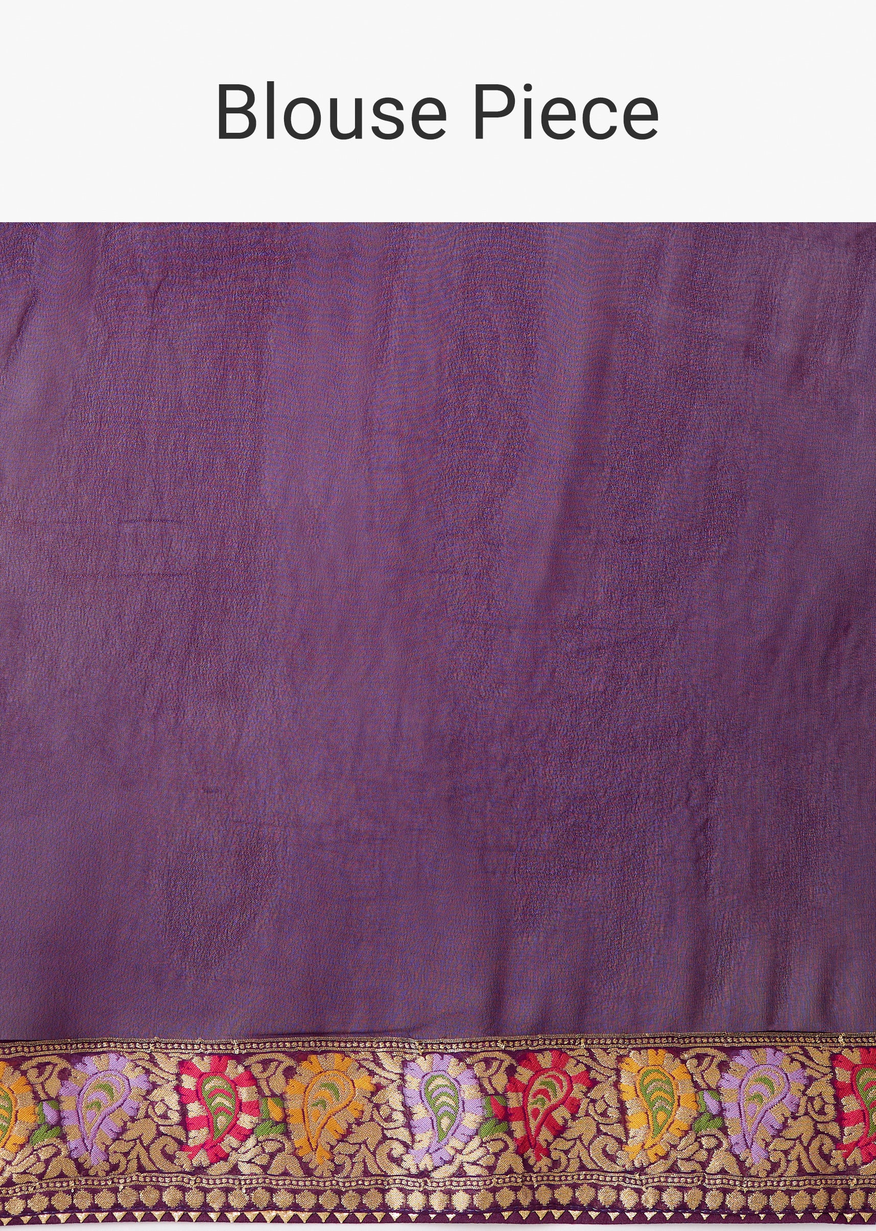Purple Georgette Saree With Heavy Zari Work And Brocade Border - Image 9