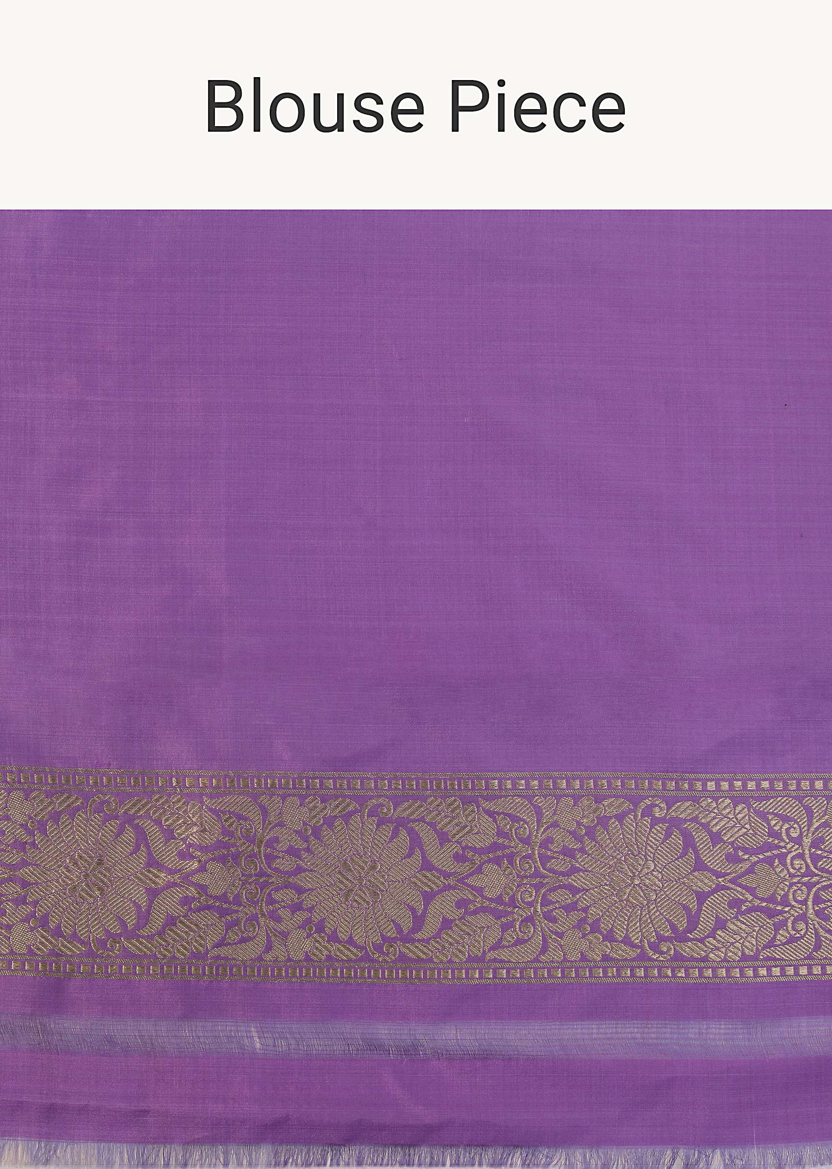 Purple Handloom Banarasi Katan Silk Saree With Zari Weave And Unstitched Blouse Piece - Image 5