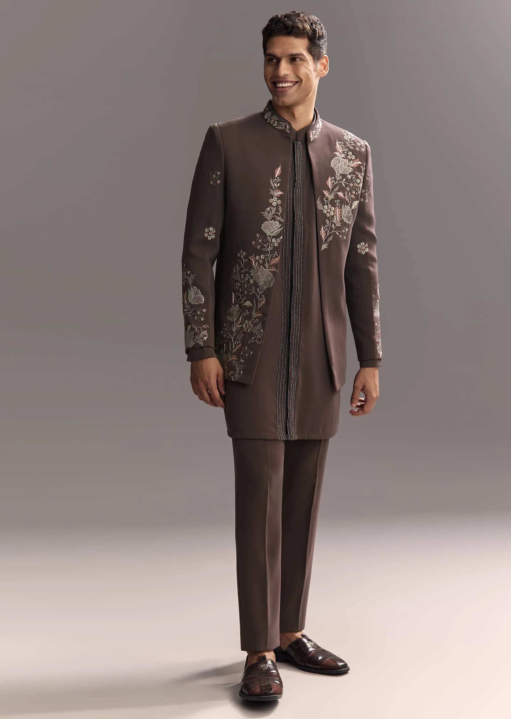 Purple Jodhpuri Suit For Men With Heavy Hand Work