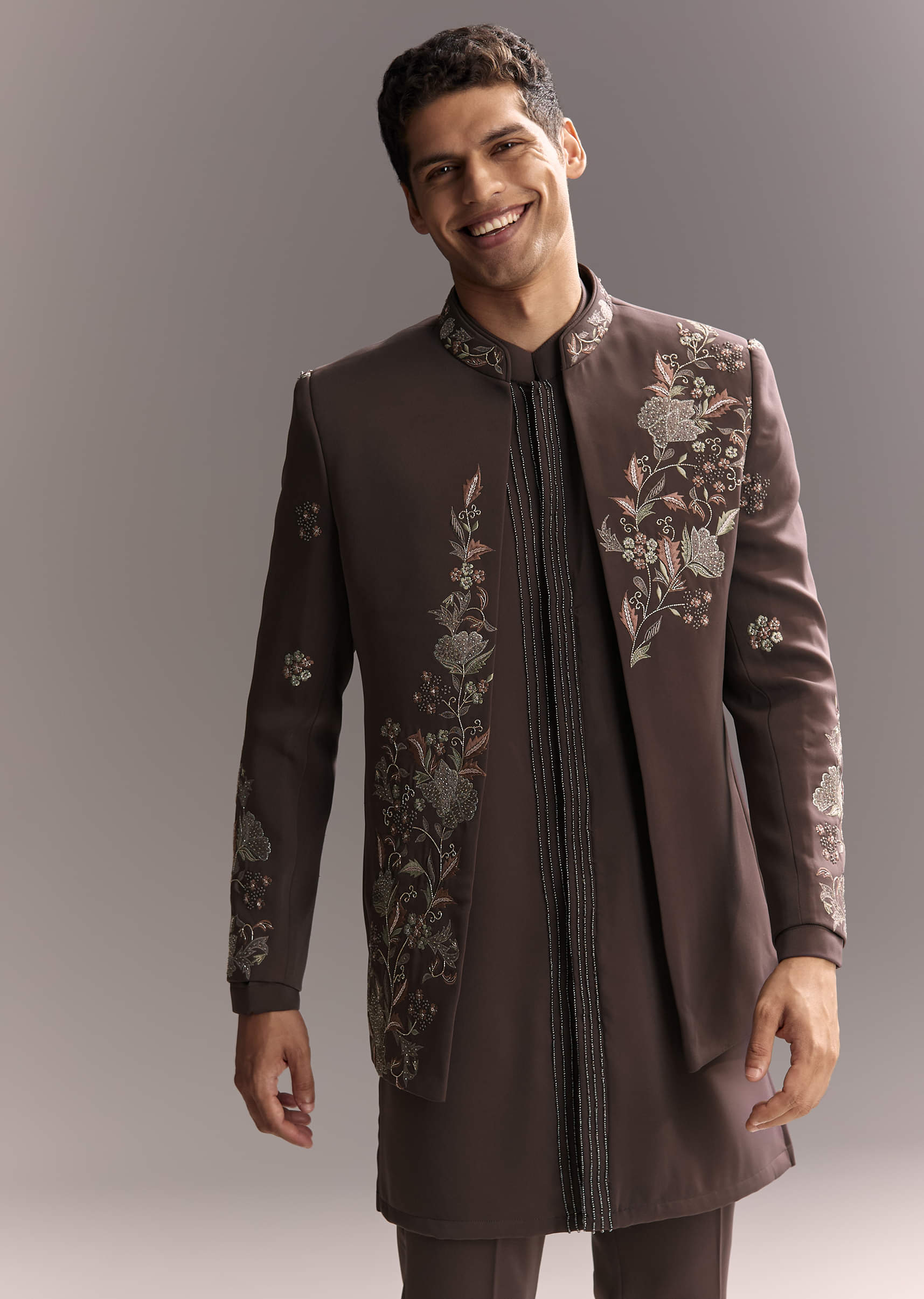 Purple Jodhpuri Suit For Men With Heavy Hand Work - Image 4