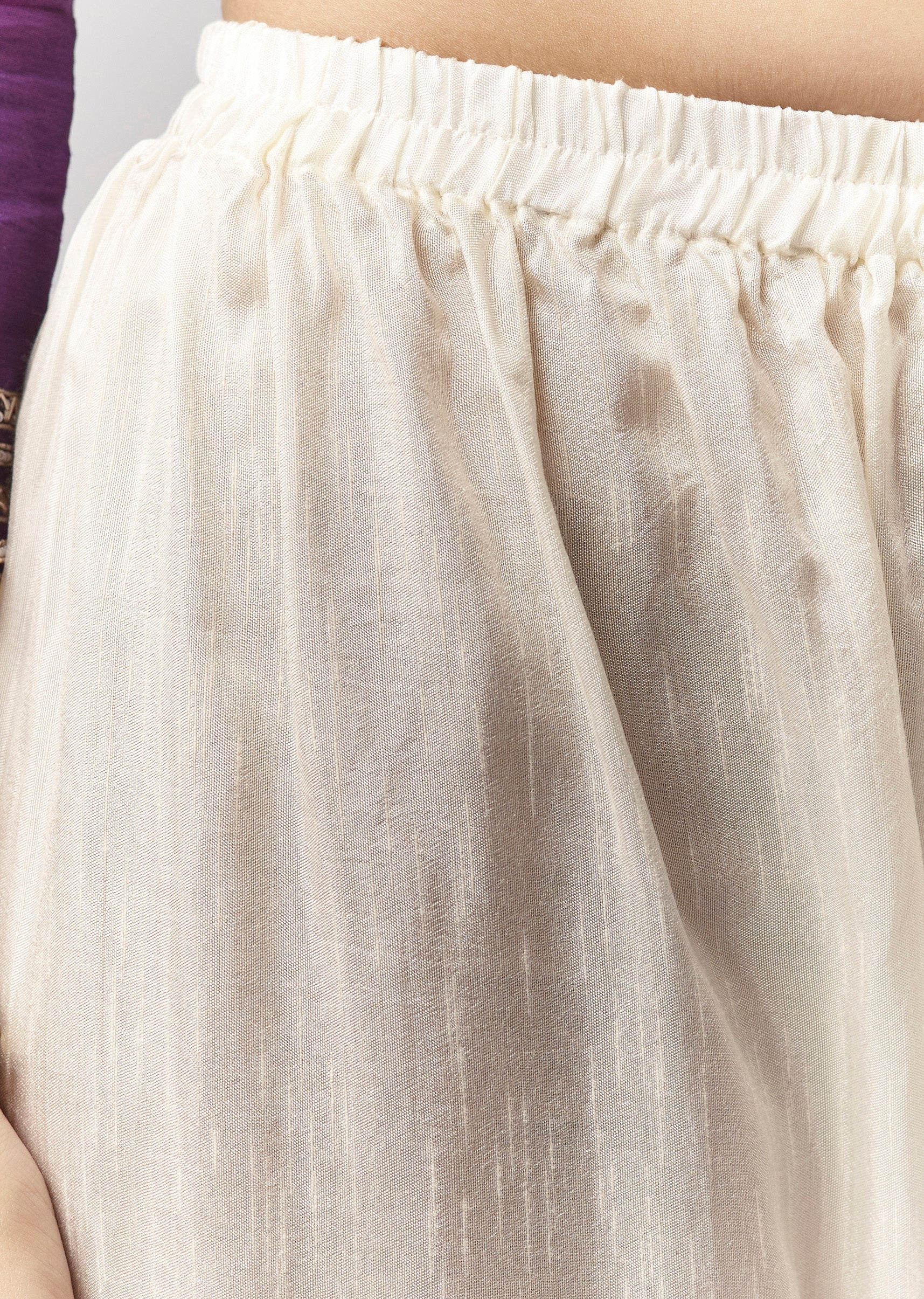 Purple Leheriya A Line Kurta Palazzo Set With Zardosi And Moti Work - Image 6
