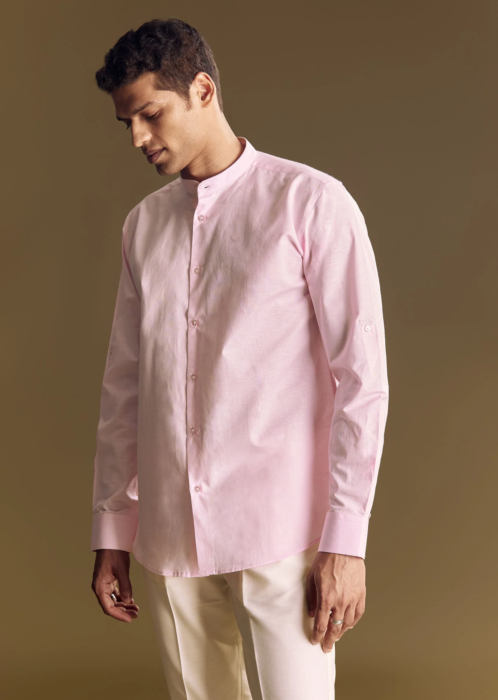 Purple Linen Jacket And Shirt Featuring Floral Kantha Detailing - Image 6