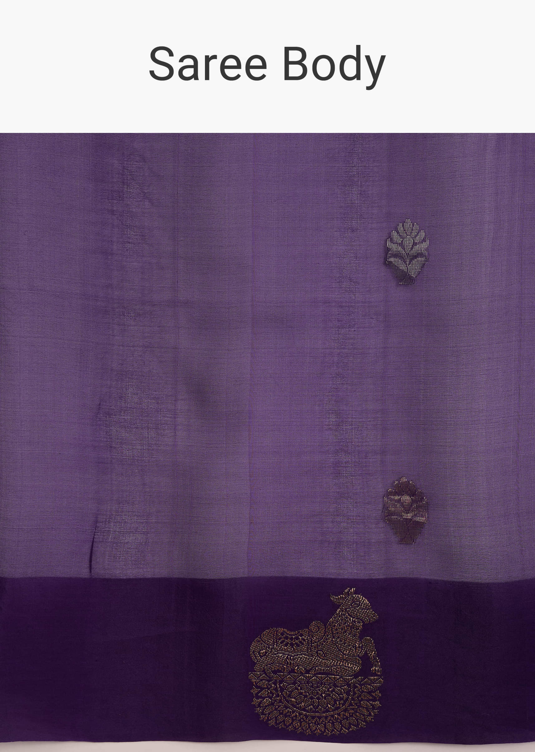 Purple Linen Woven Saree With Brocade And Zari Work - Image 9