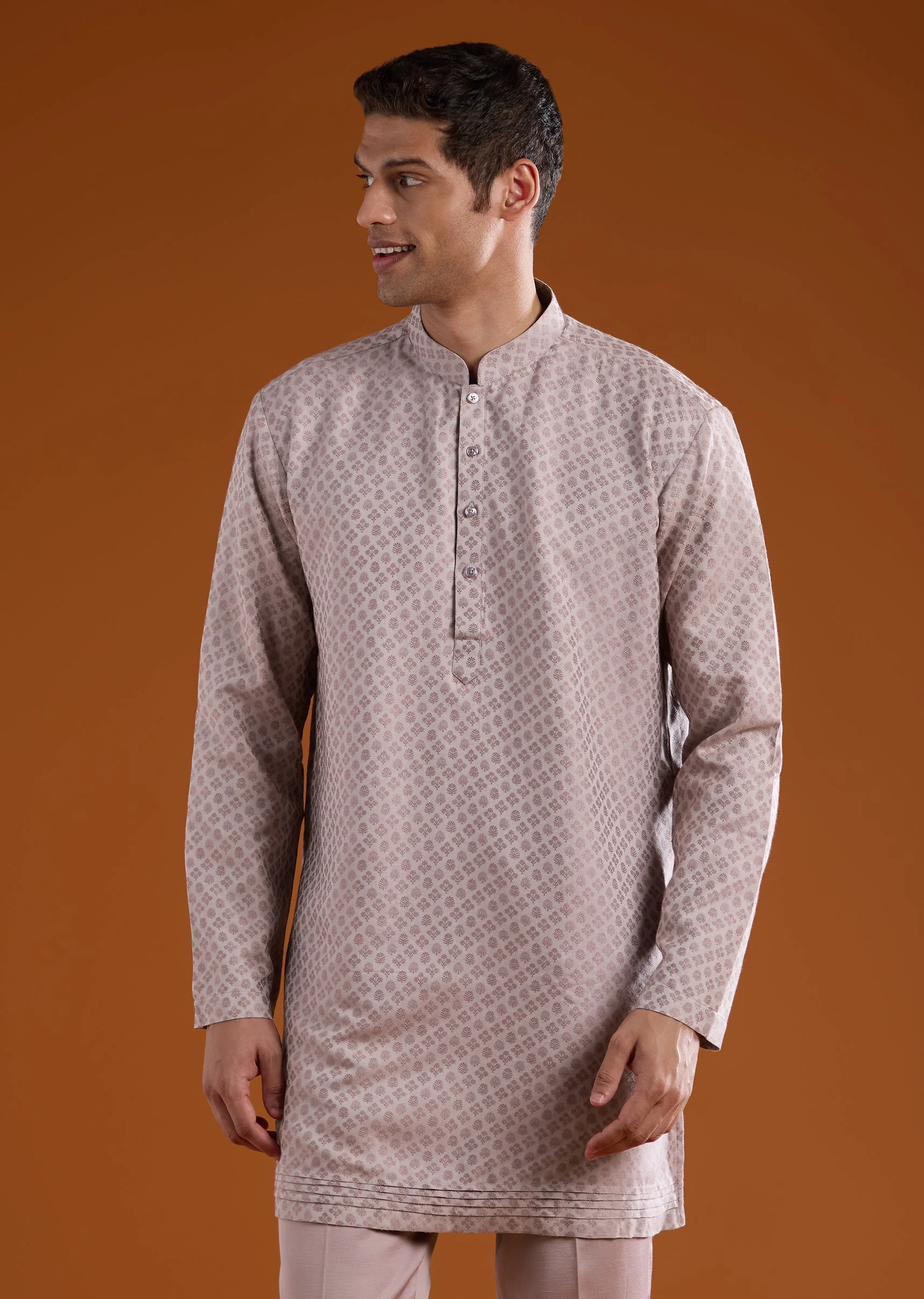 Purple Matka Silk Jodhpuri Kurta Set with Cutdana Work - Image 6