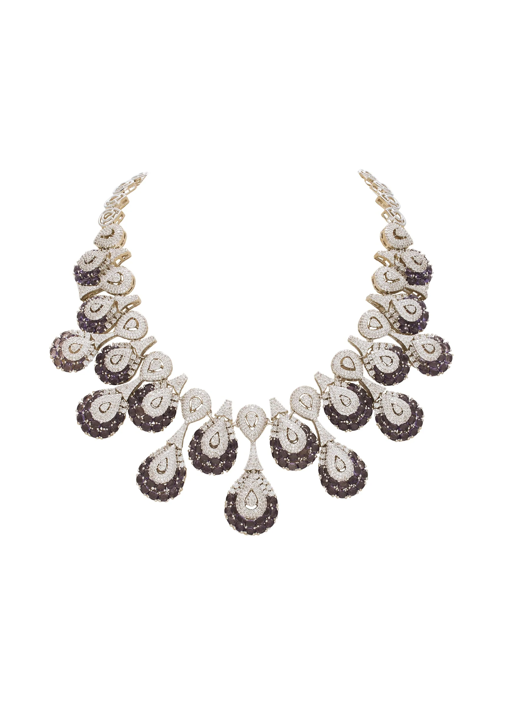 Purple Rhodium Necklace Set - Image 3