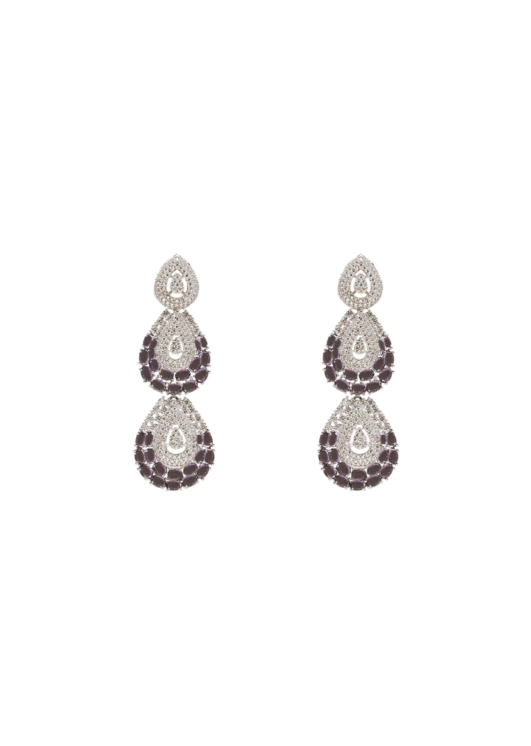 Purple Rhodium Necklace Set - Image 4