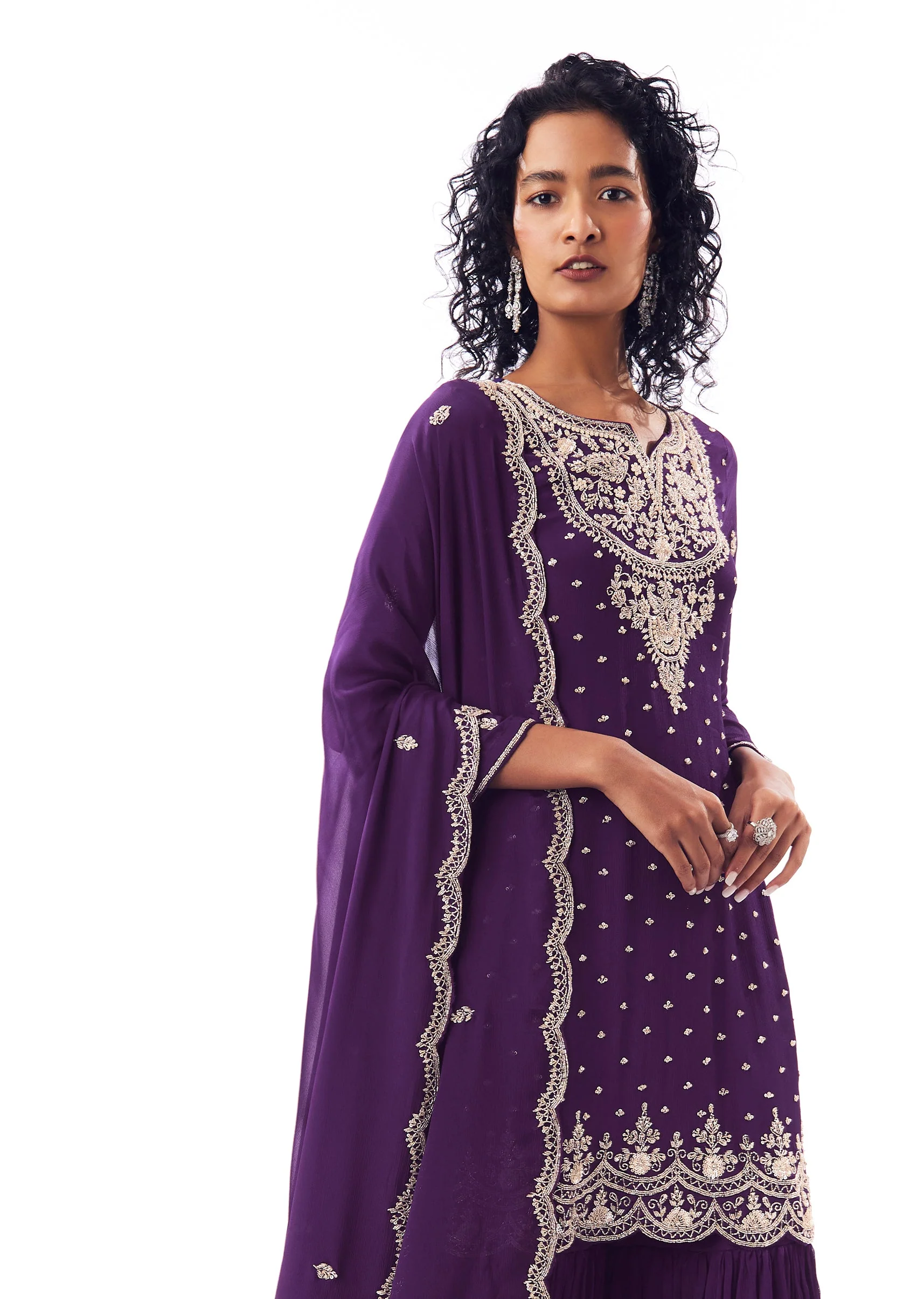 Purple Sharara Suit - Image 4