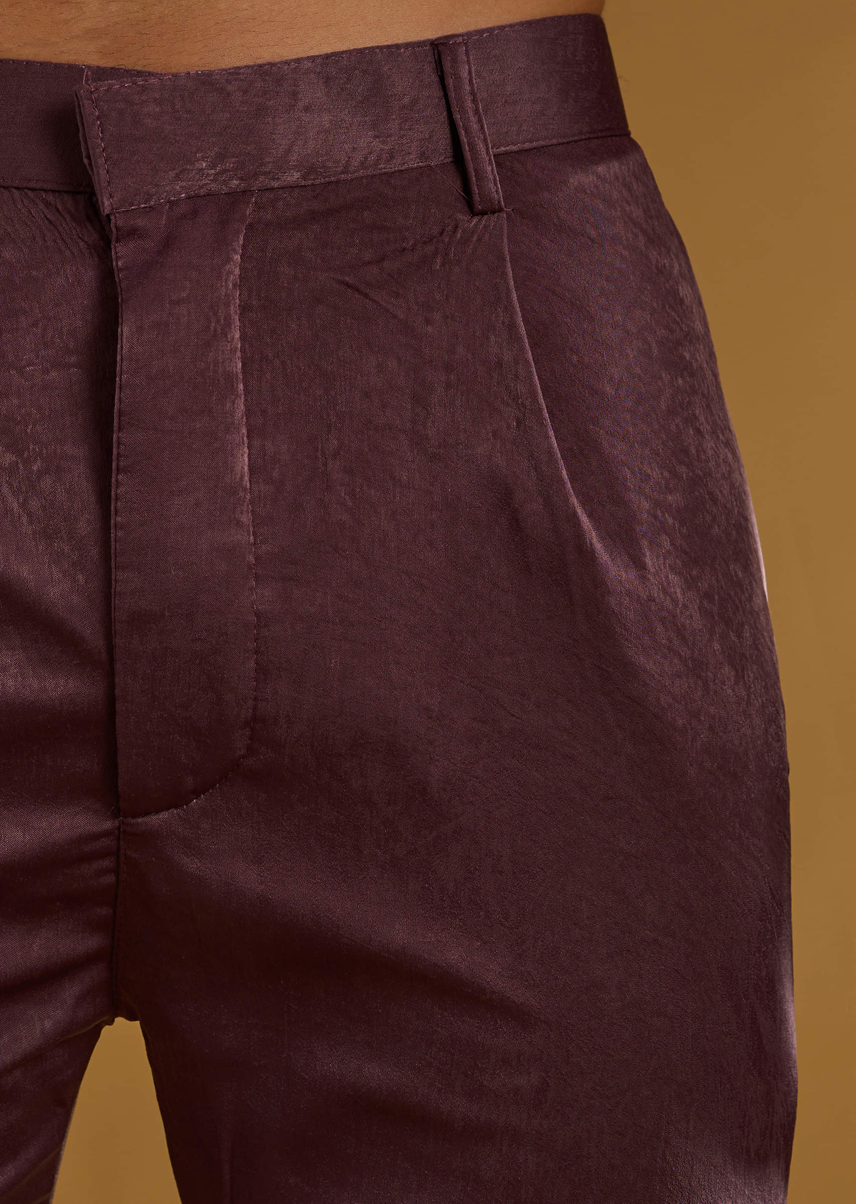 Purple Silk Kurta Set For Men With Intricate Hand Embroidery - Image 6