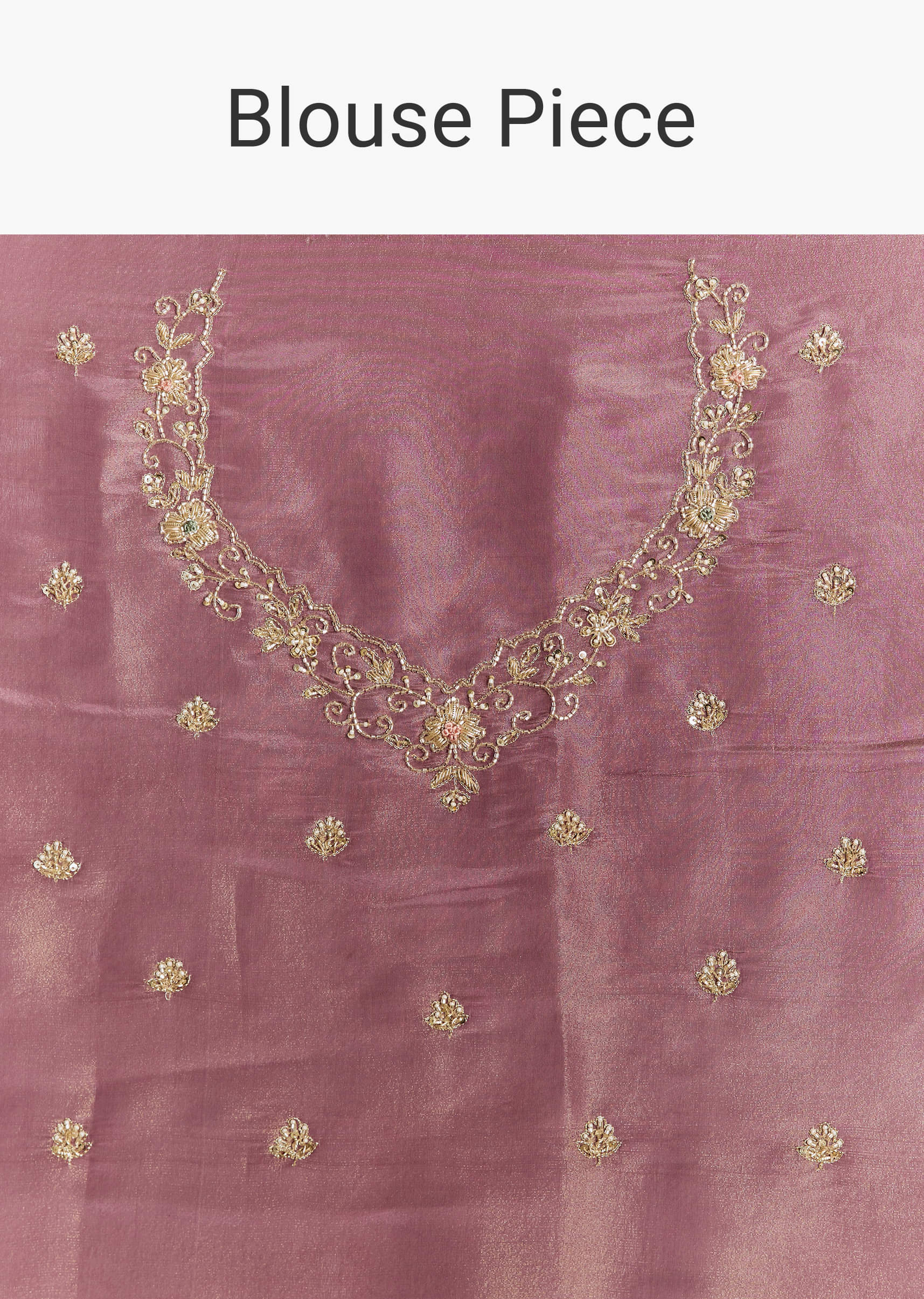 Purple Tissue Saree With Cutdana Sequins And Resham Knot Work - Image 10
