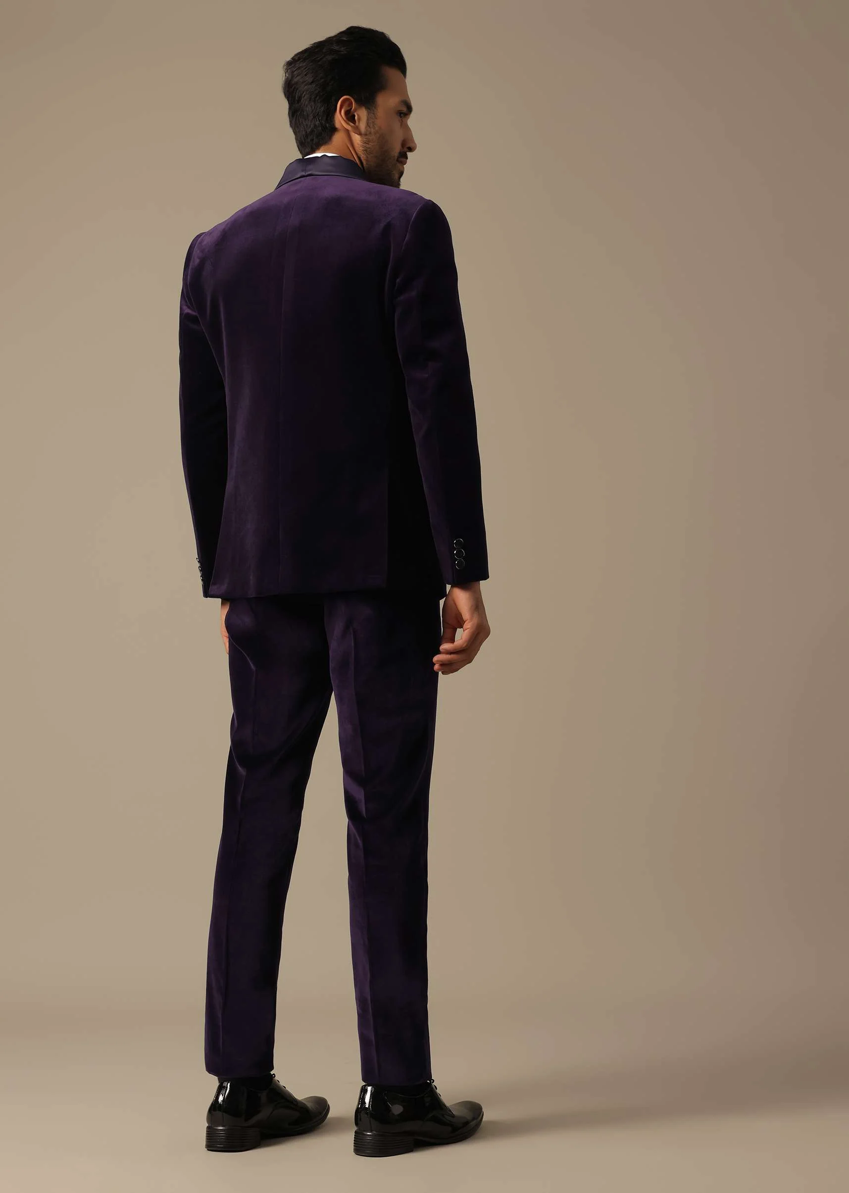 Purple Velvet Tuxedo For Grooms - Image 5