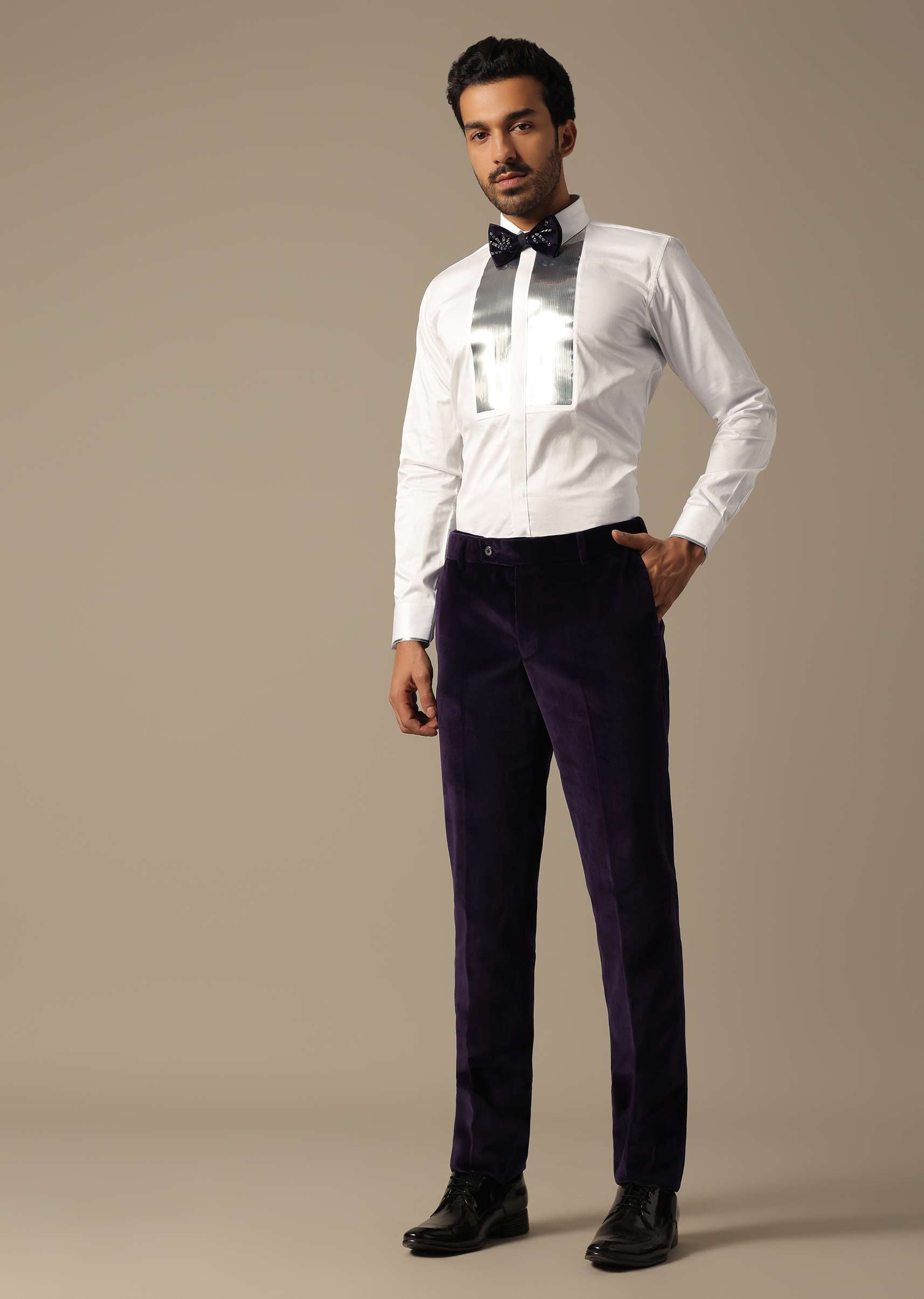 Purple Velvet Tuxedo For Grooms - Image 7