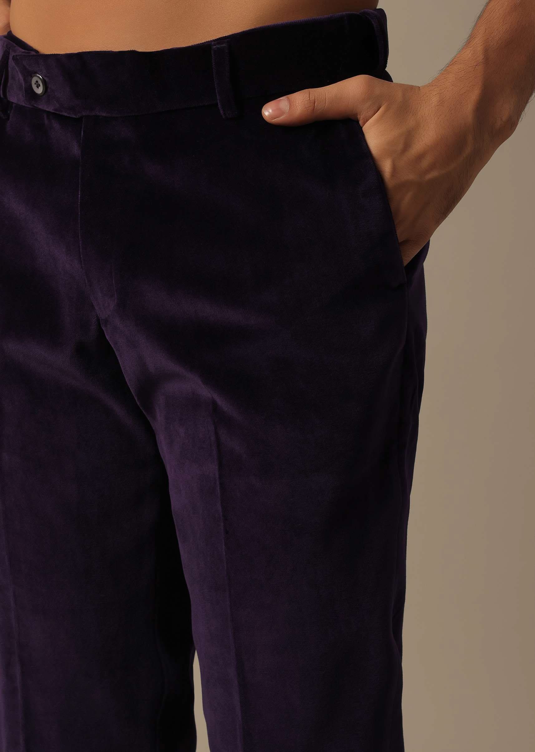 Purple Velvet Tuxedo For Grooms - Image 8