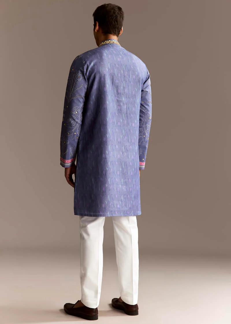Purple Viscose Kurta Set - Image 6