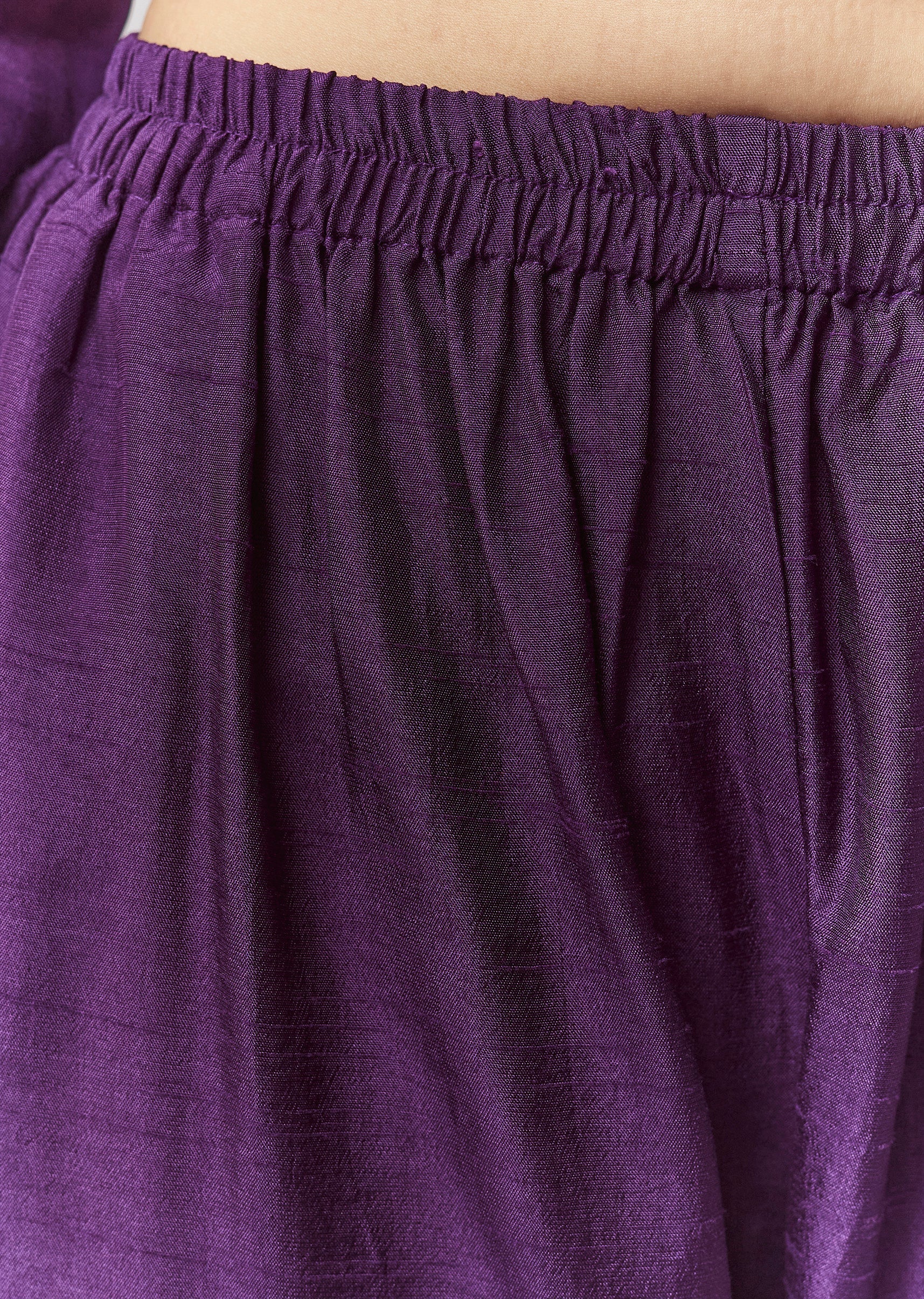 Purple Zardosi V-Neck Anarkali Pant Set With Dupatta - Image 6
