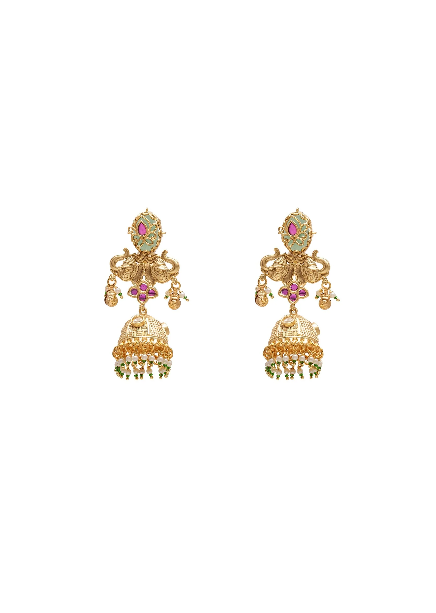 Rajwadi Multicolor Long Necklace Set - Image 3