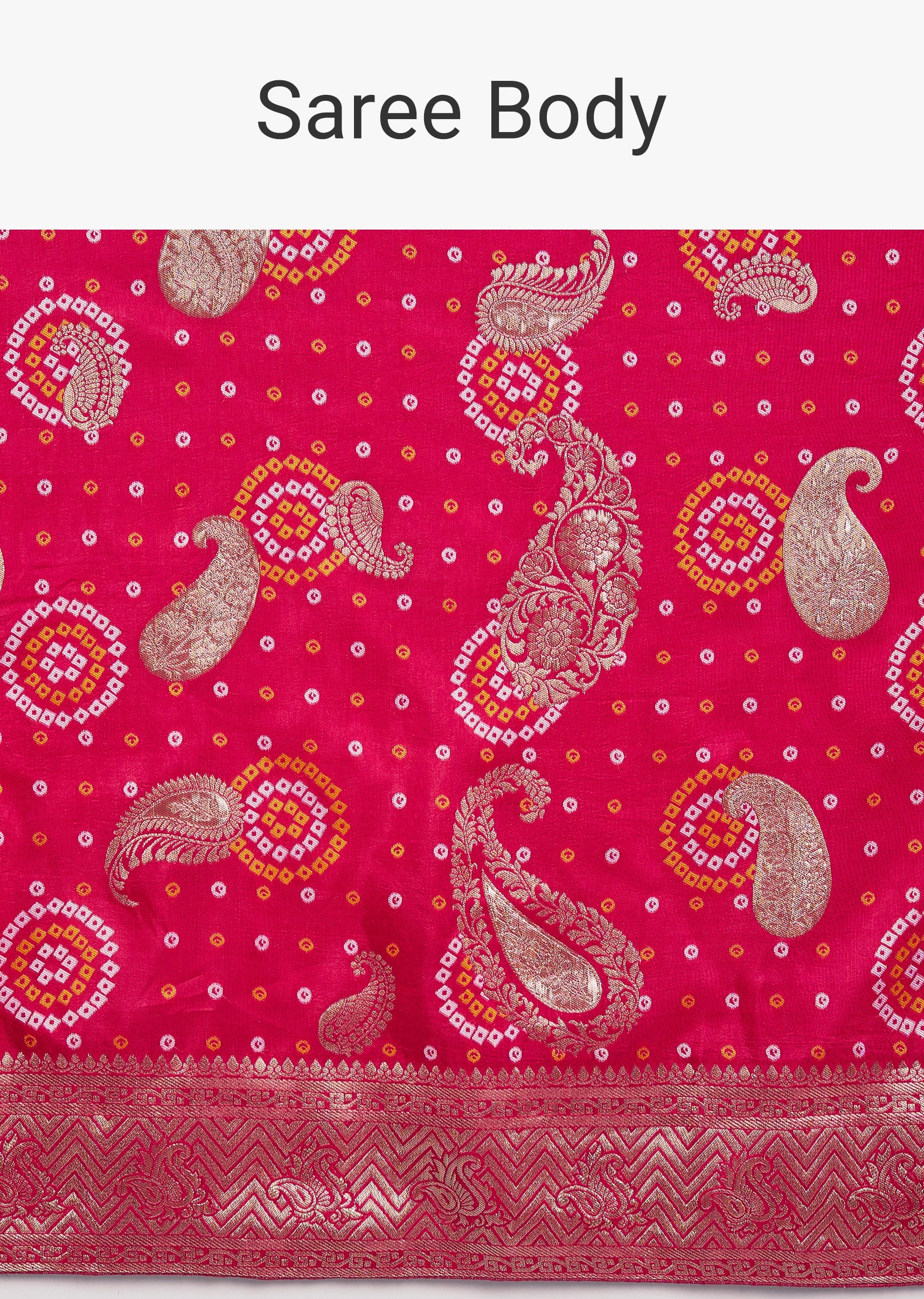 Rani Pink Dola Silk Saree - Image 9