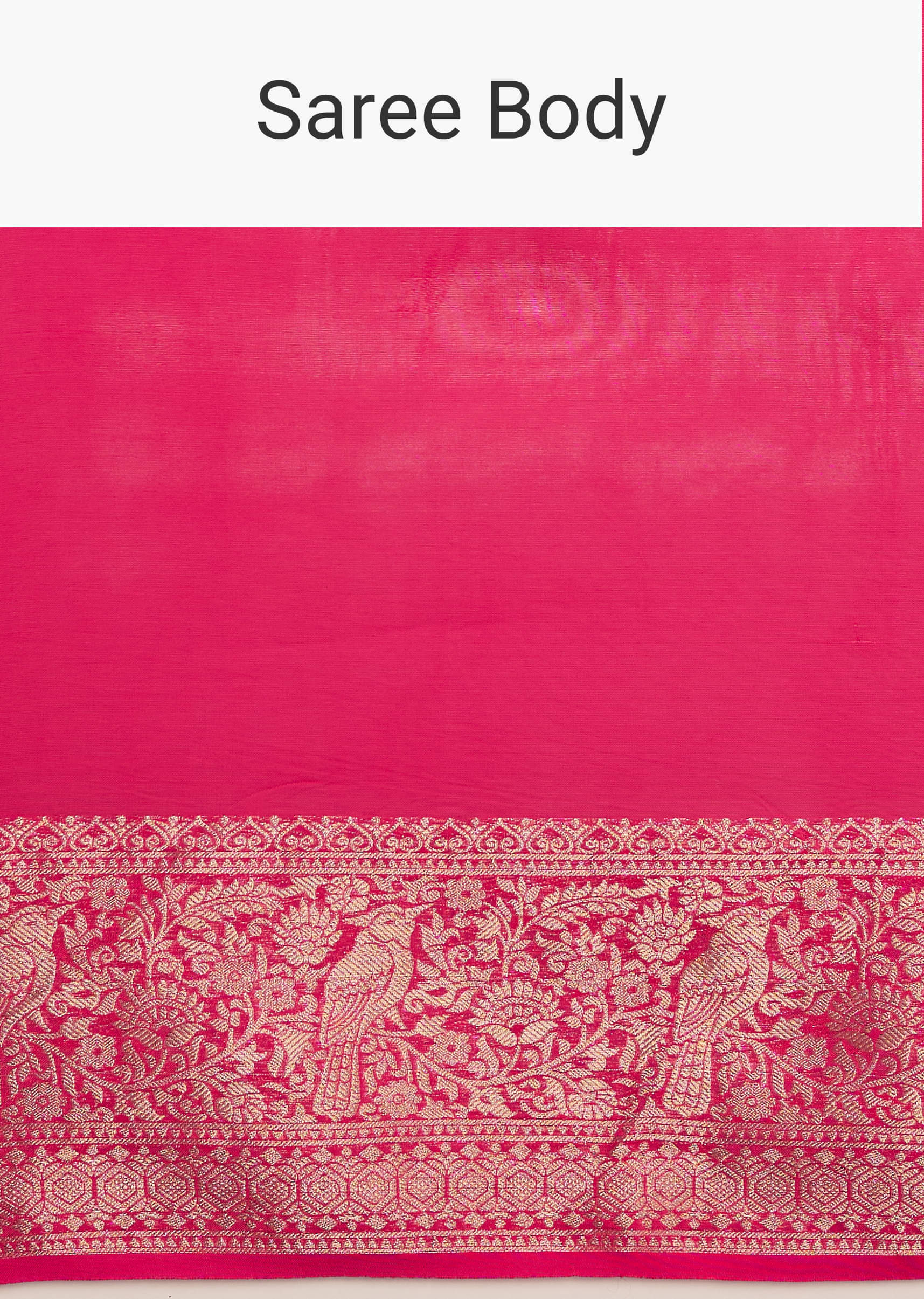 Rani Pink Dola Silk Saree With Woven Border And Pallu - Image 9