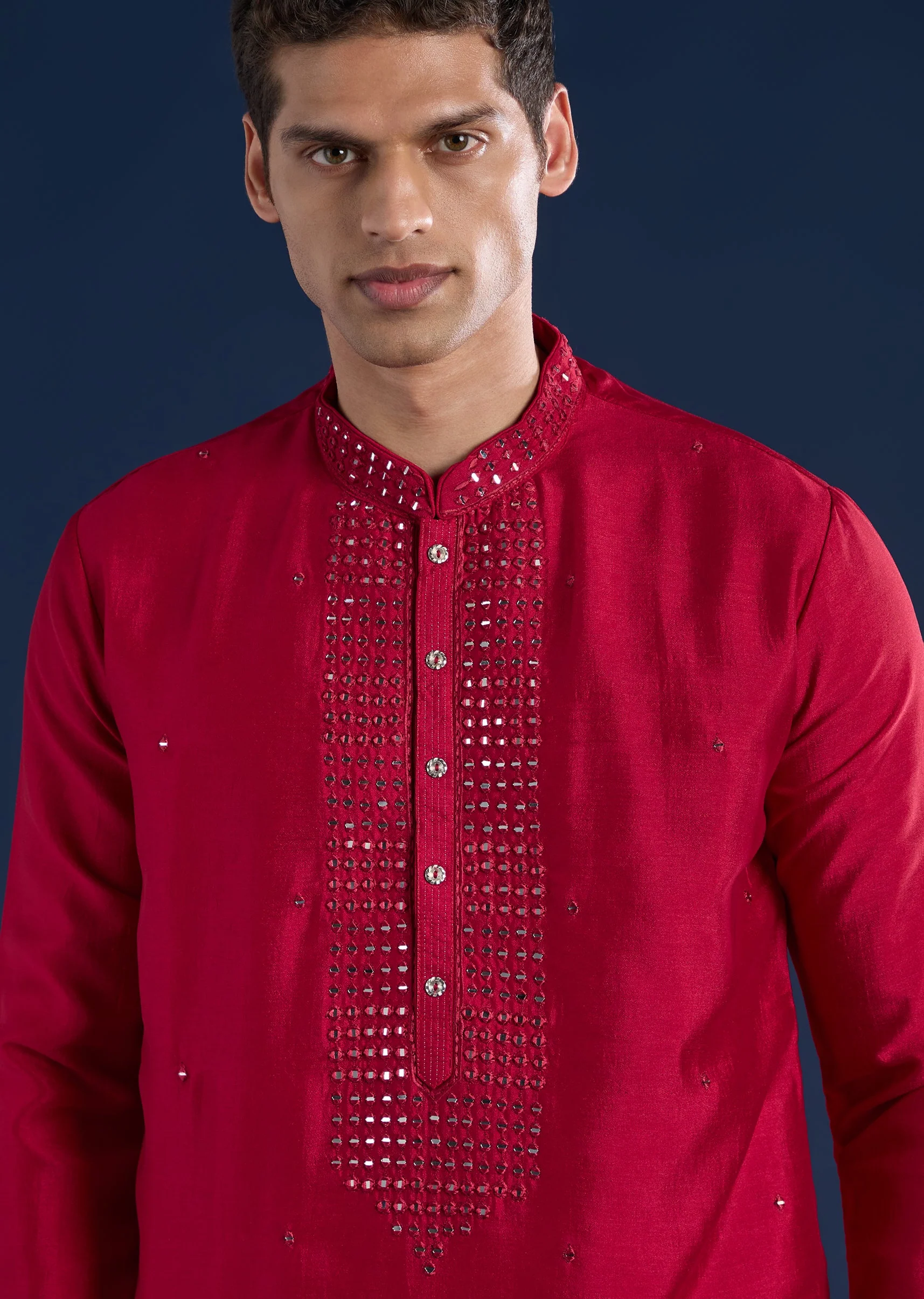 Rani Pink Embellished Kurta Set