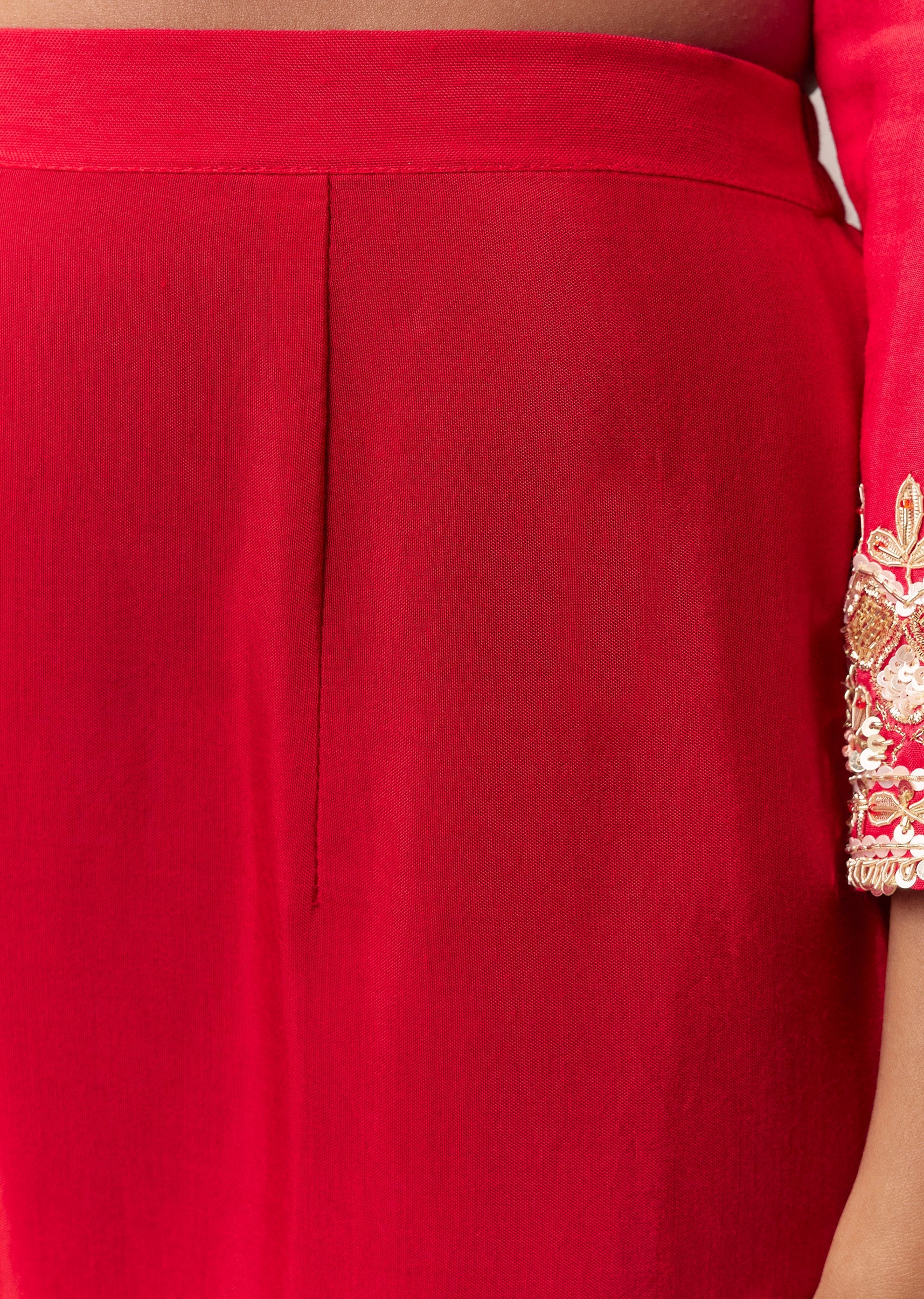 Rani Pink Gotta & Zardosi Anarkali Set With Dupatta - Image 6