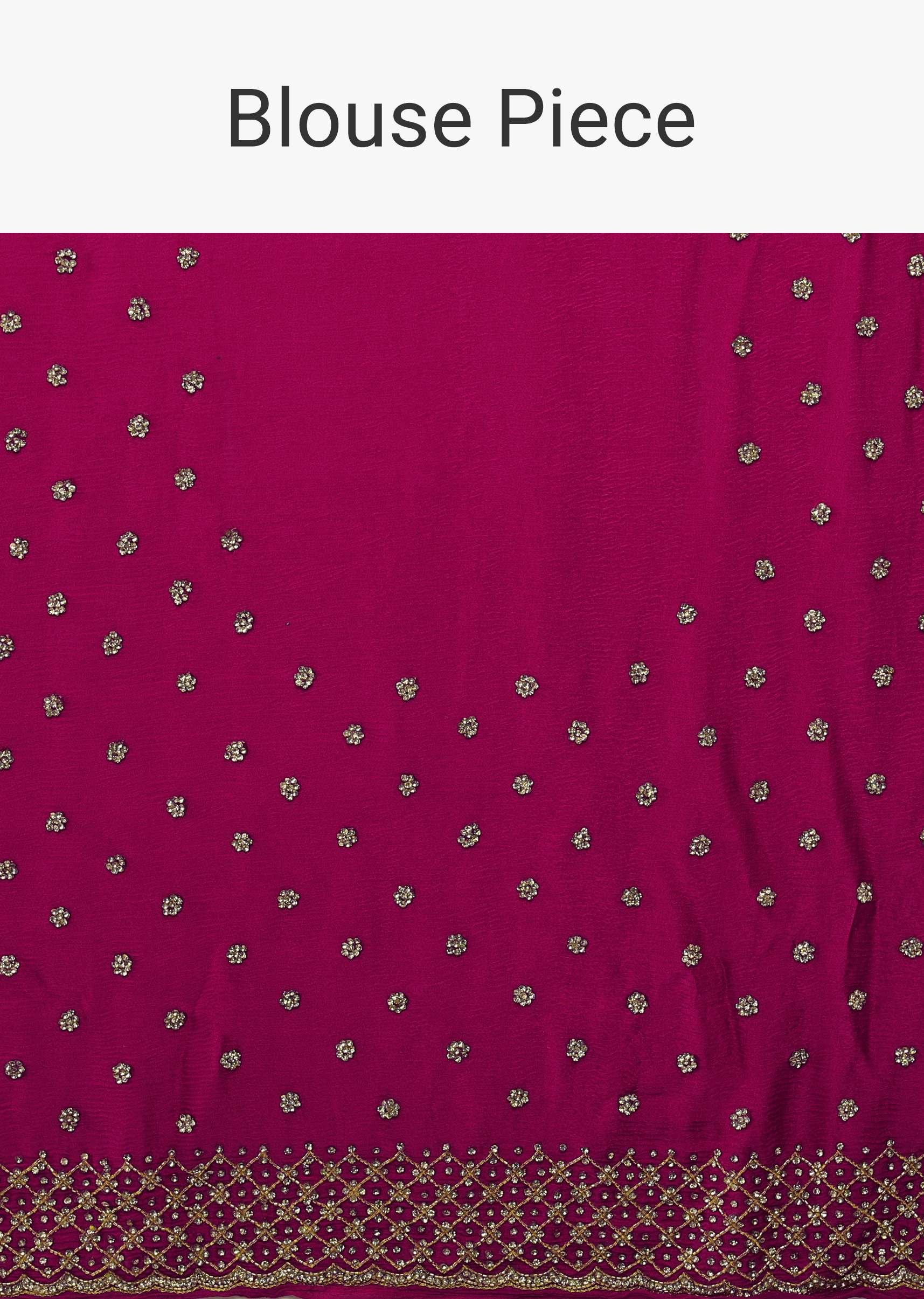 Rani Pink Saree In Stones And Cut Dana Embroidery - Image 7
