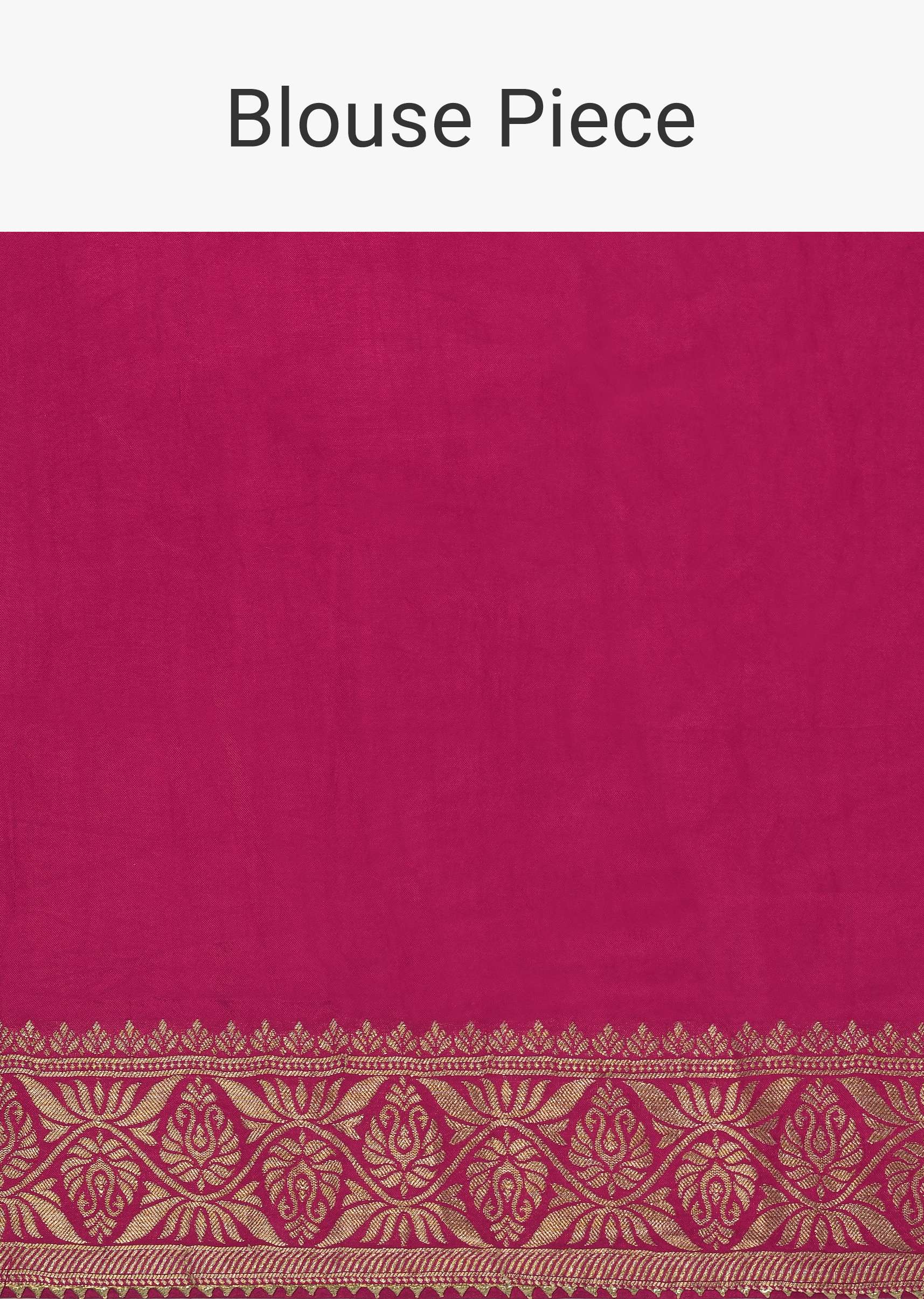 Rani Pink Silk Saree With Bandhani Detail And Unstitched Blouse Piece - Image 9