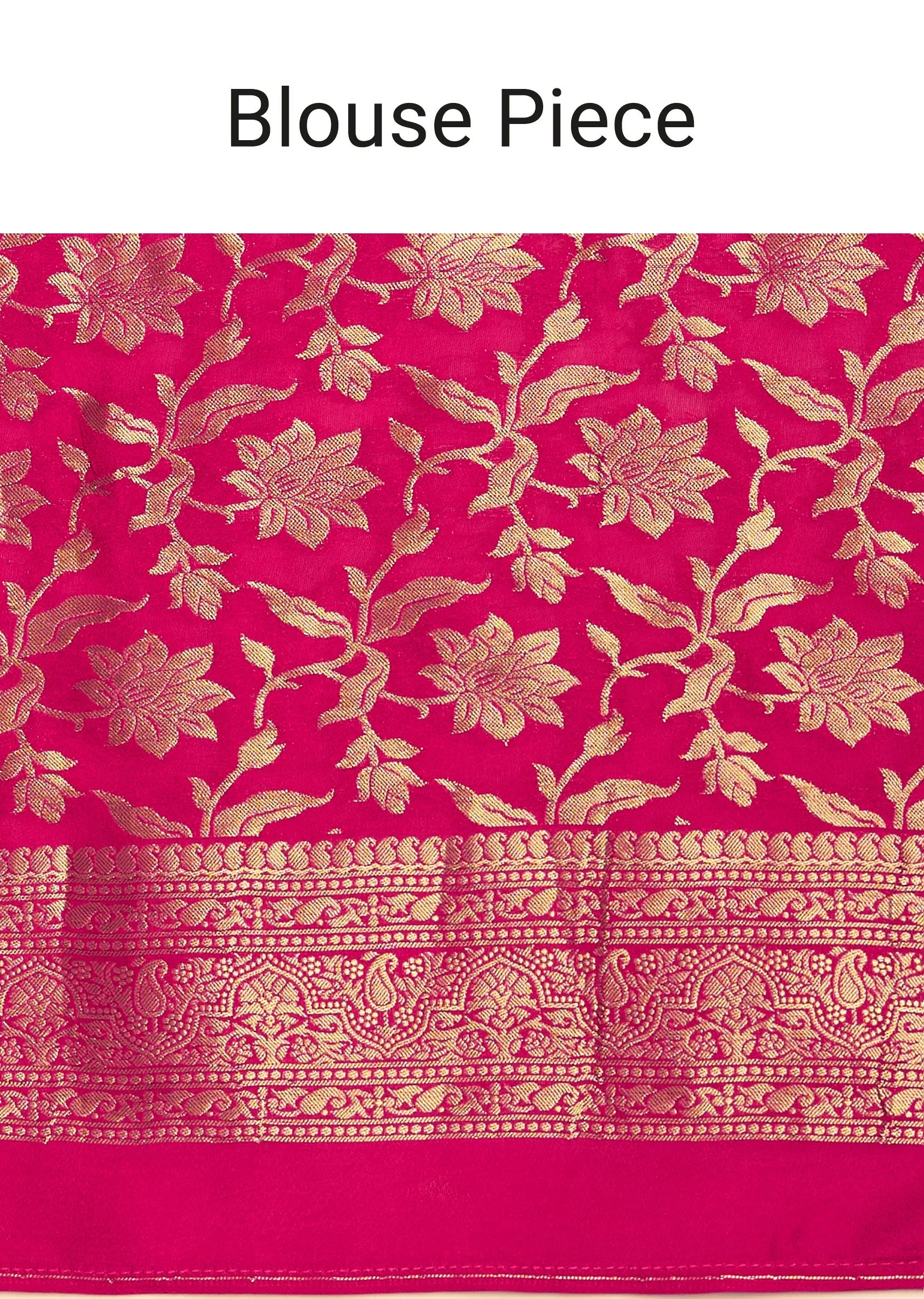 Rani Pink Tissue Silk Saree With Zari Border And Butti Work - Image 10