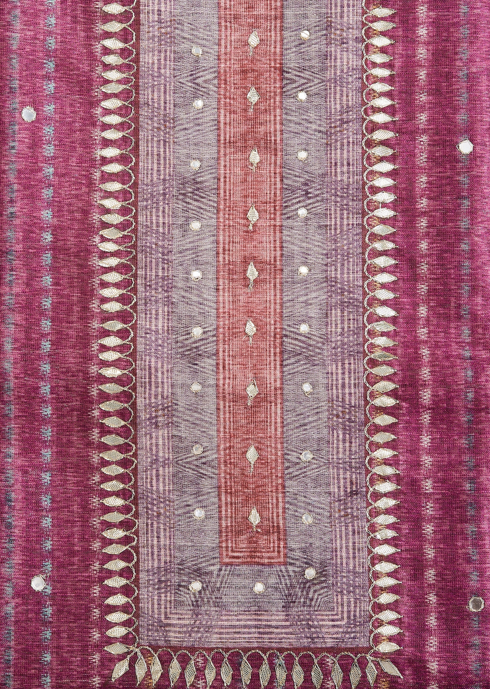 Rani Pink Tussar Suit Set - Image 2