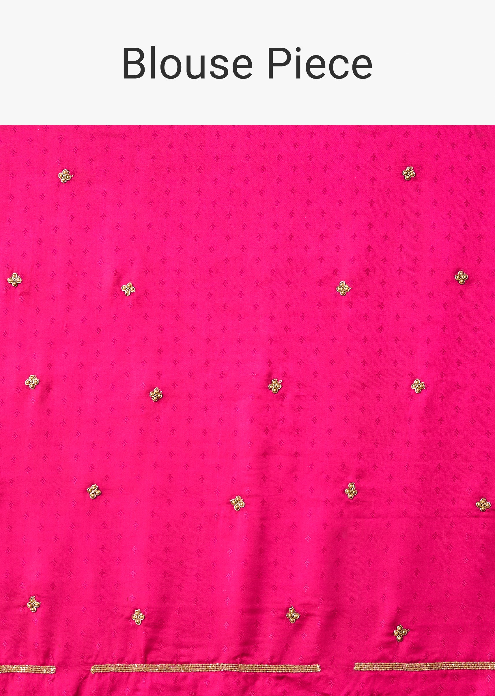 Rani Pink Zardosi Embroidered Saree With Unstitched Blouse - Image 9