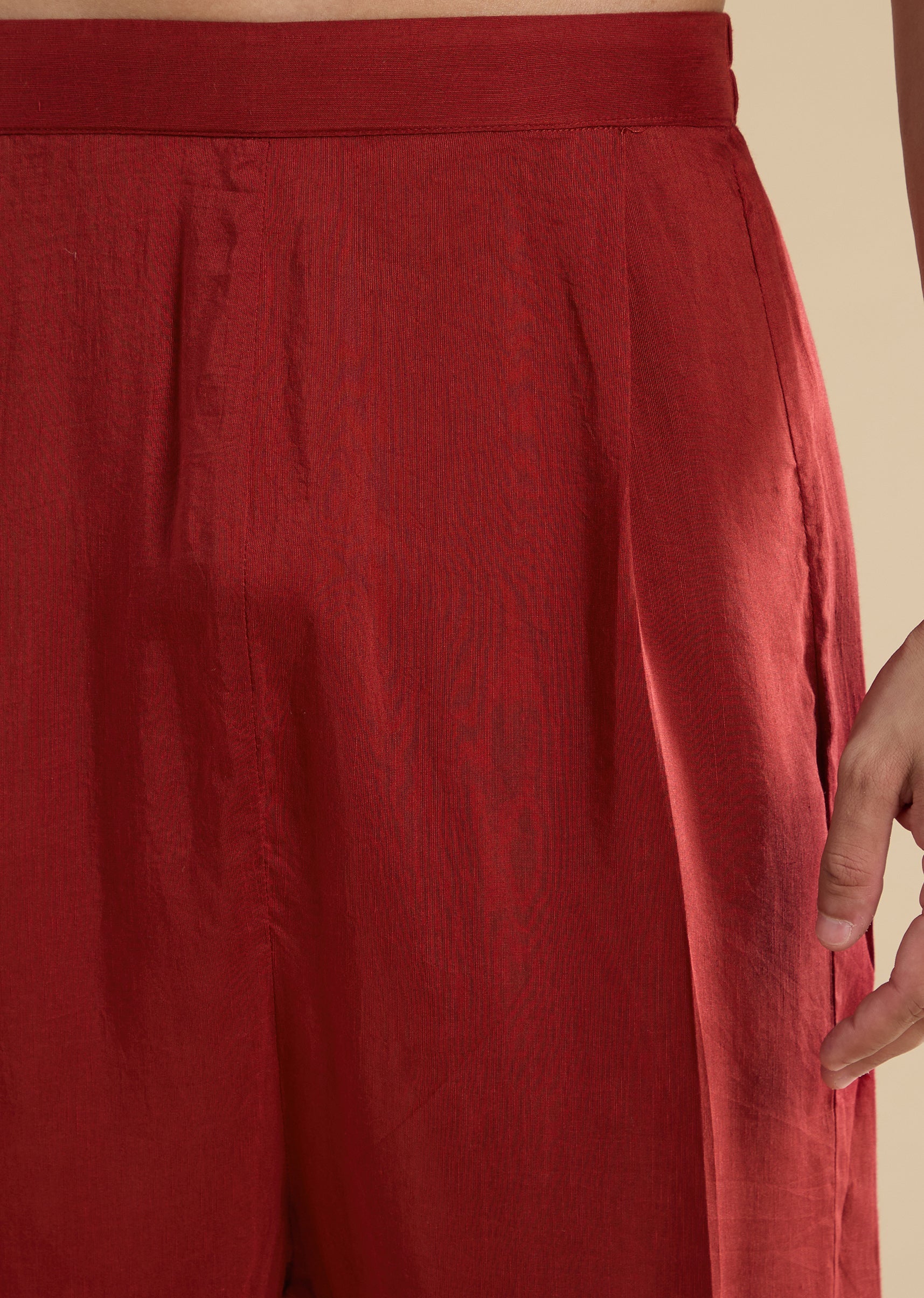 Red Ajrakh Printed Kurta Set - Image 6